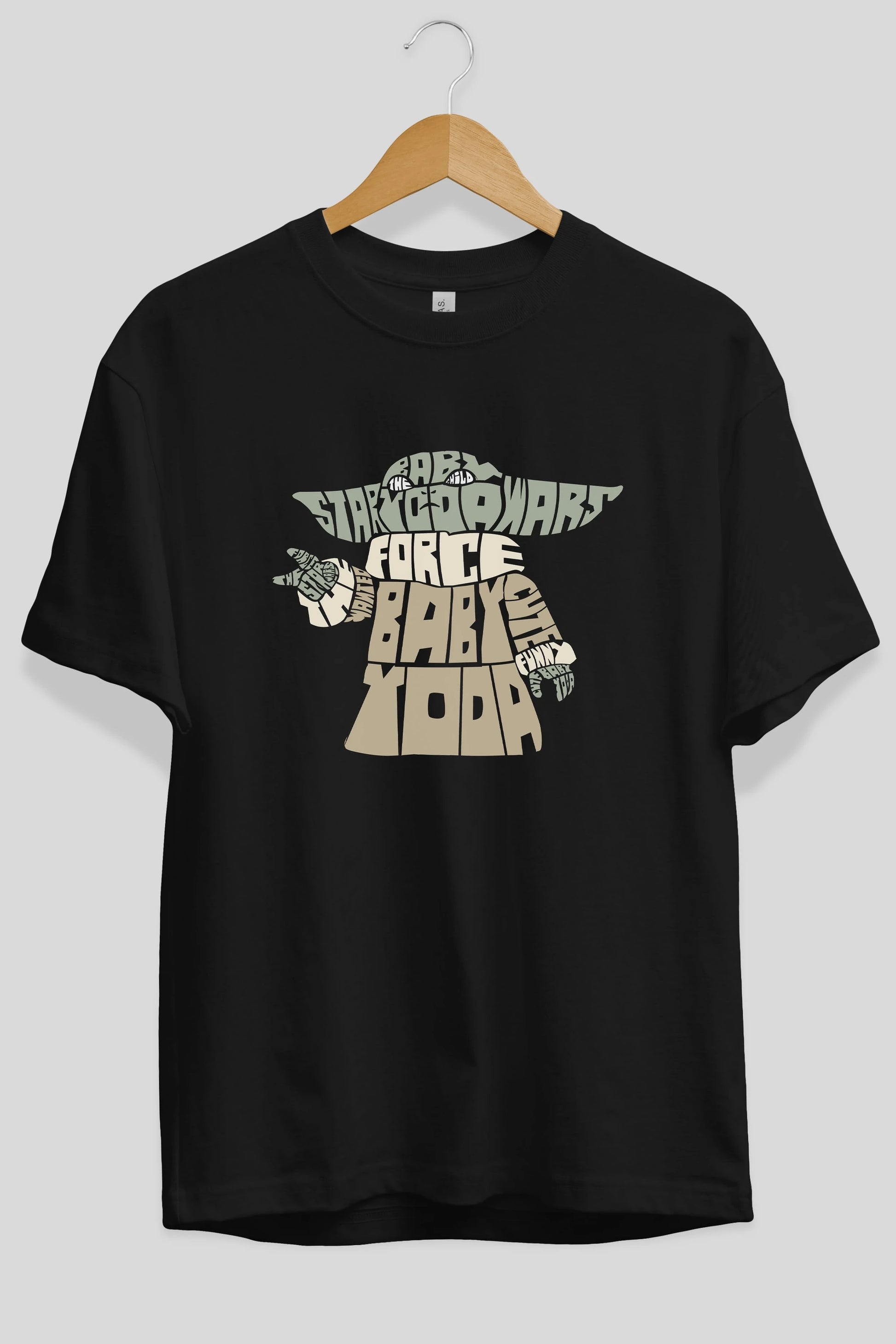 Baby Yoda Ön Baskılı Oversize t-shirt %100 pamuk Erkek Kadın Unisex