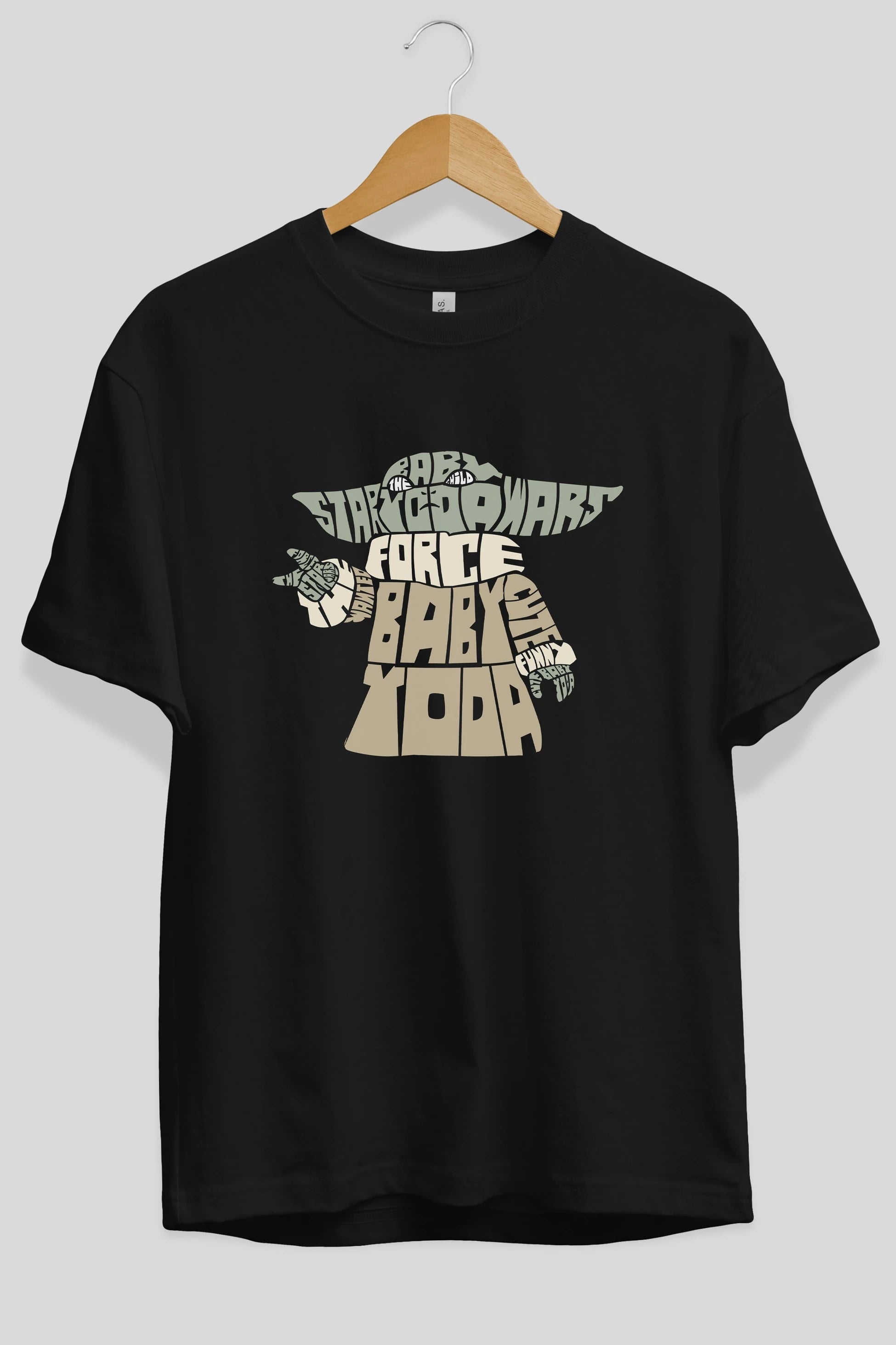 Baby Yoda Ön Baskılı Oversize t-shirt %100 pamuk Erkek Kadın Unisex