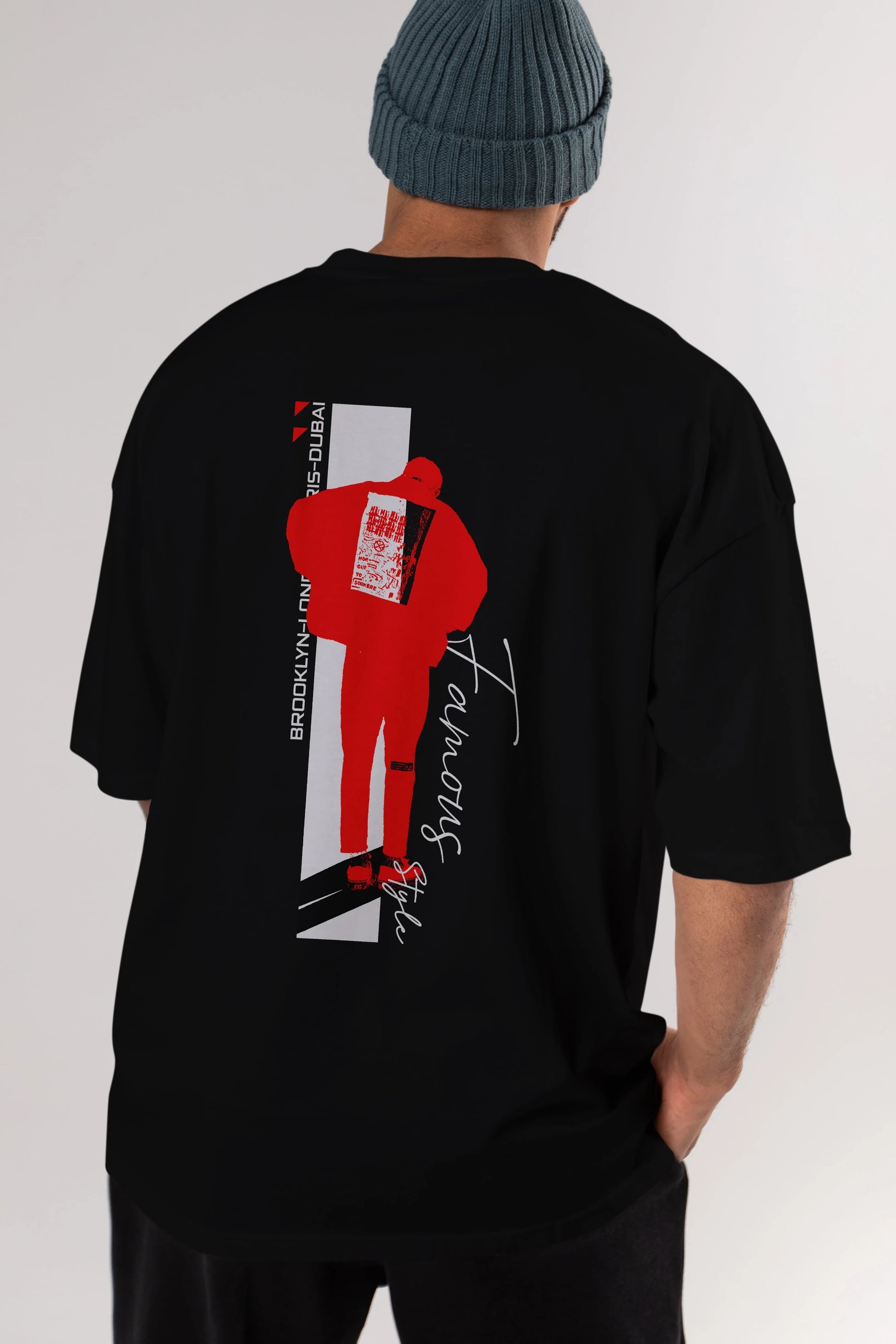 Brooklyn Style Arka Baskılı Oversize t-shirt Erkek Kadın Unisex