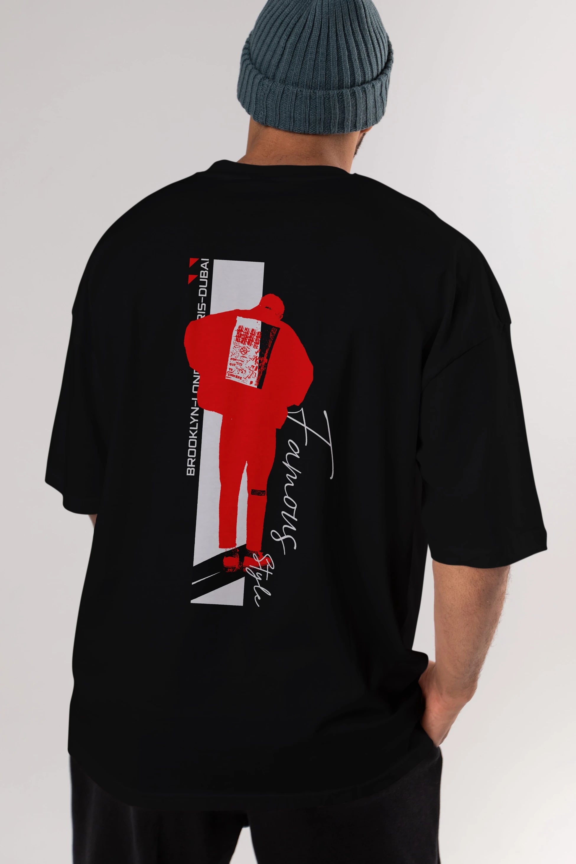 Brooklyn Style Arka Baskılı Oversize t-shirt Erkek Kadın Unisex