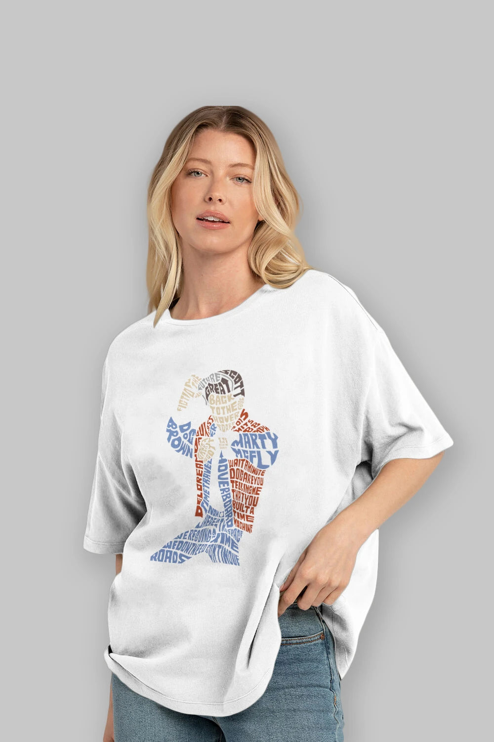 Back To The Hoverboard Ön Baskılı Oversize t-shirt %100 pamuk Erkek Kadın Unisex