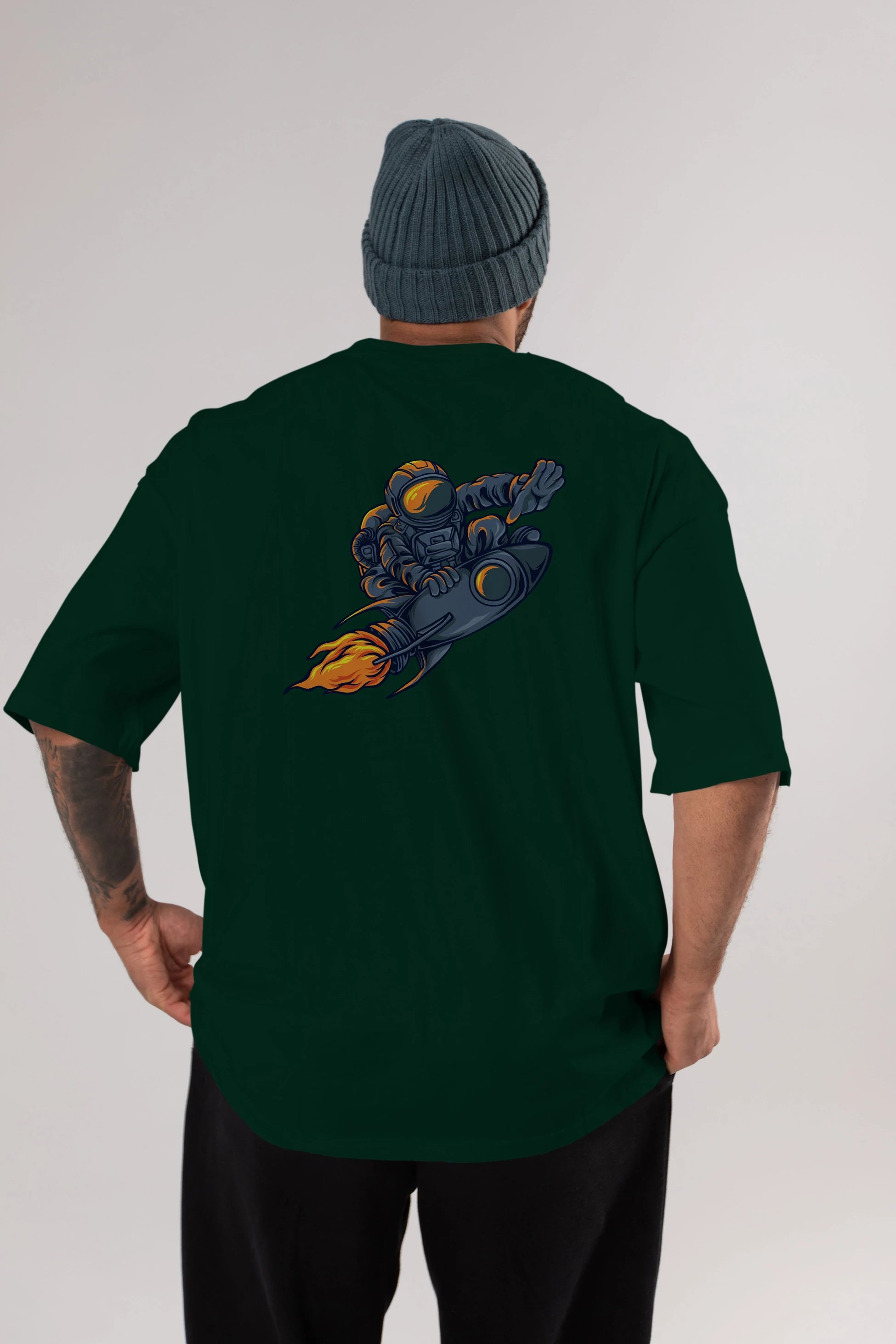 Astrocket Illustration Tshirt Arka Baskılı Oversize t-shirt Erkek Kadın Unisex