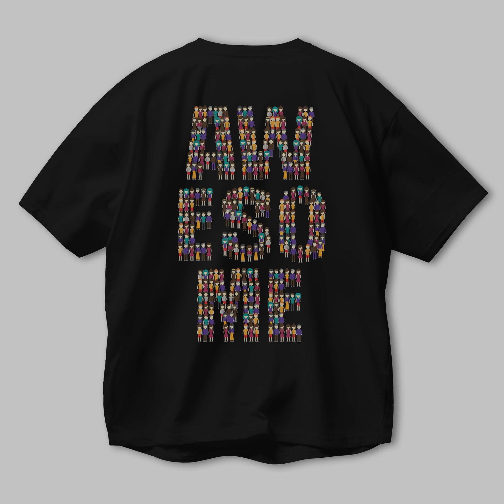 Awesome Arka Baskılı Oversize t-shirt %100 pamuk Erkek Kadın Unisex
