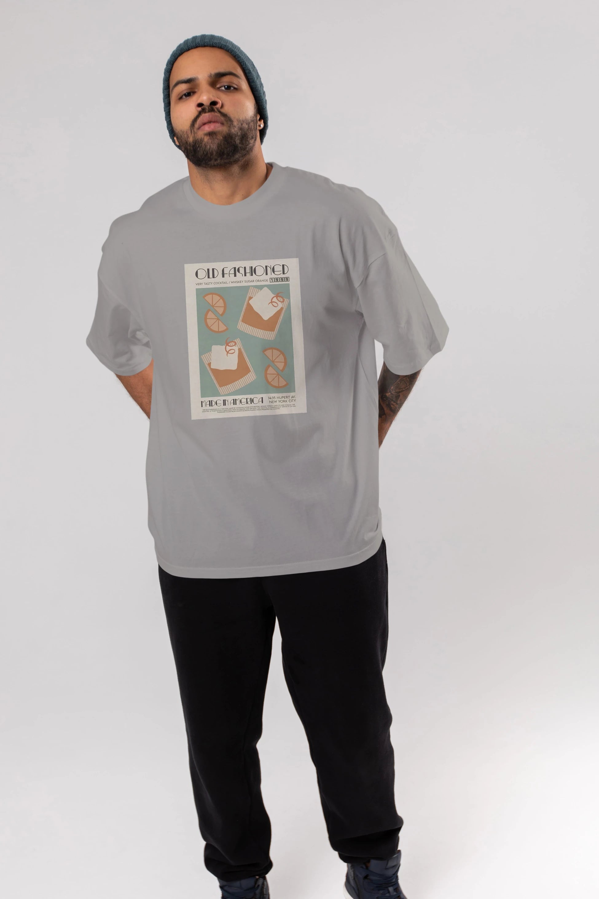 Old Fashioned 2 Ön Baskılı Oversize t-shirt Erkek Kadın Unisex %100 Pamuk Bisiklet Yaka tişort