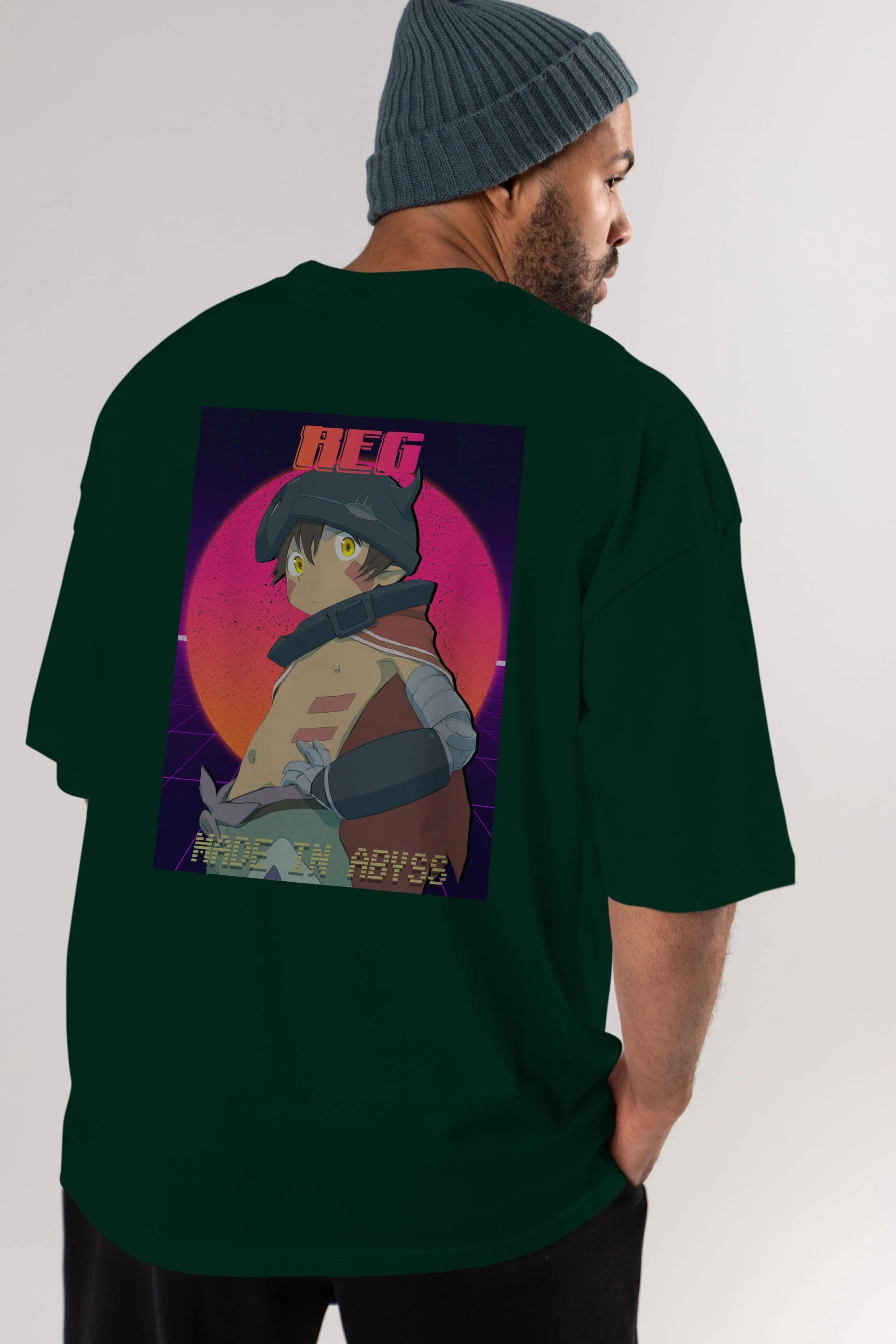 Reg 7 Anime Arka Baskılı Oversize t-shirt Erkek Kadın Unisex