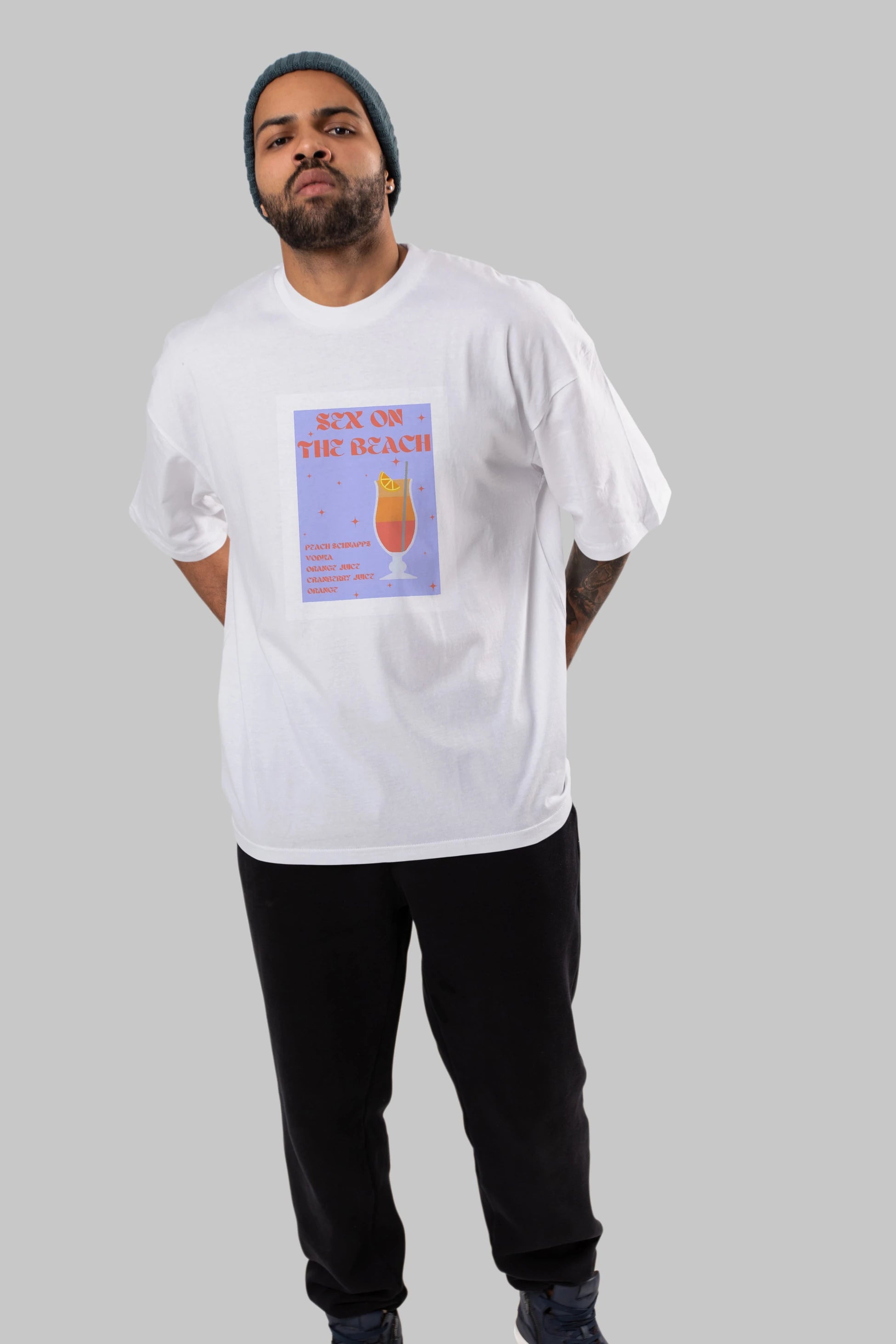 Sex On The Beach Ön Baskılı Oversize t-shirt Erkek Kadın Unisex %100 Pamuk Bisiklet Yaka tişort
