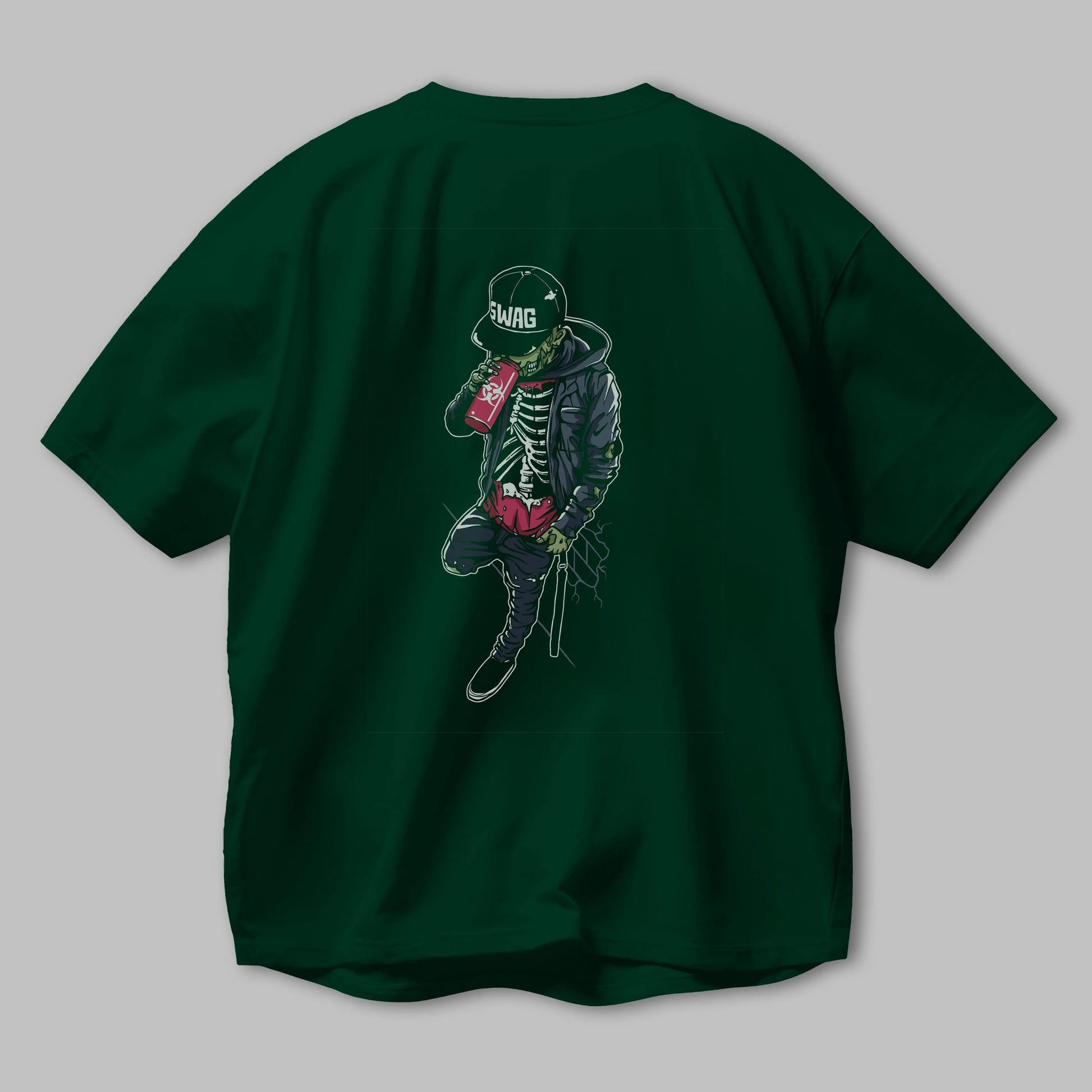 Zombie Swag Arka Baskılı Oversize t-shirt Erkek Kadın Unisex %100 Pamuk