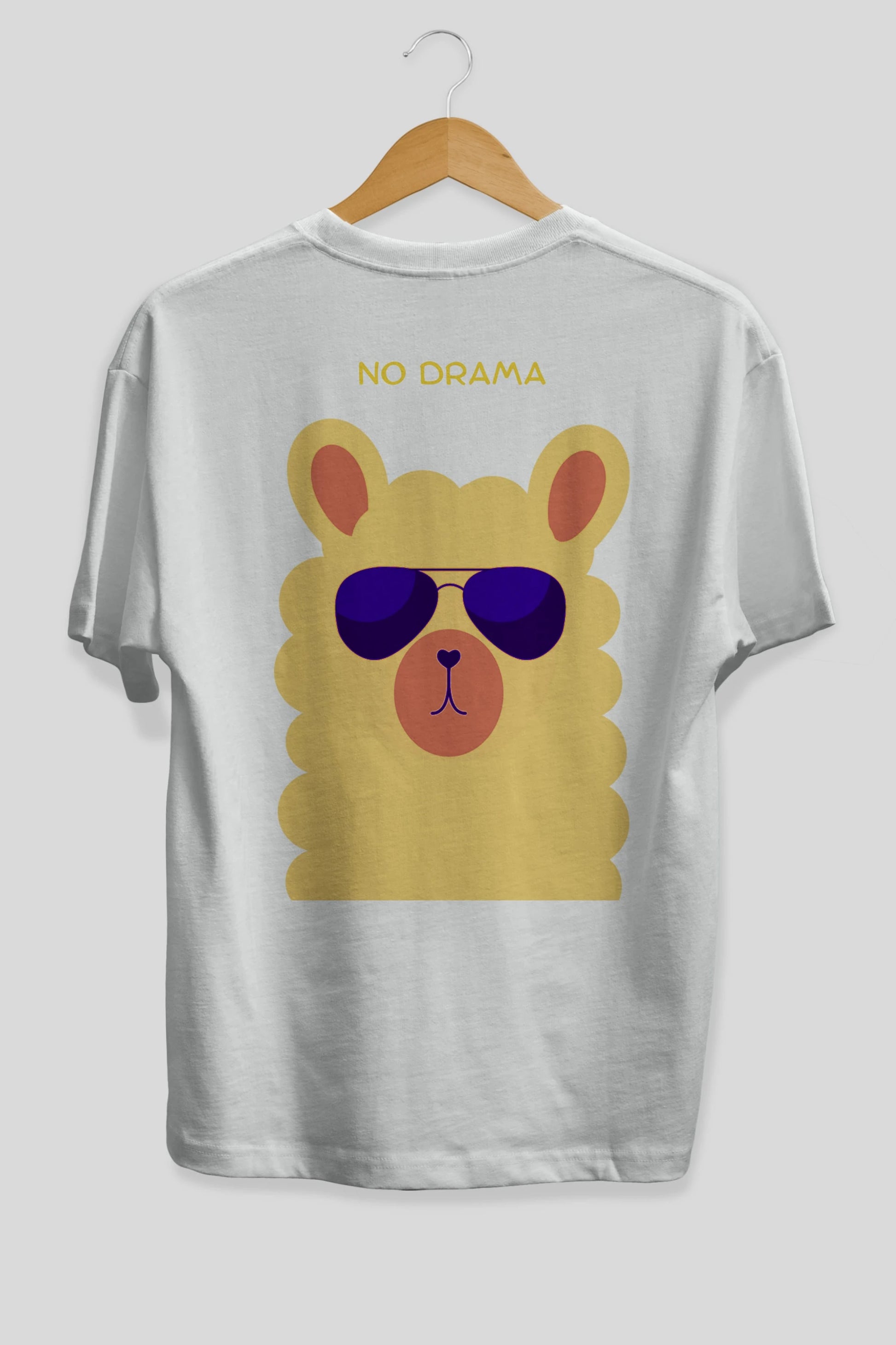 No Drama Yazılı Lama Arka Baskılı Oversize t-shirt Erkek Kadın Unisex