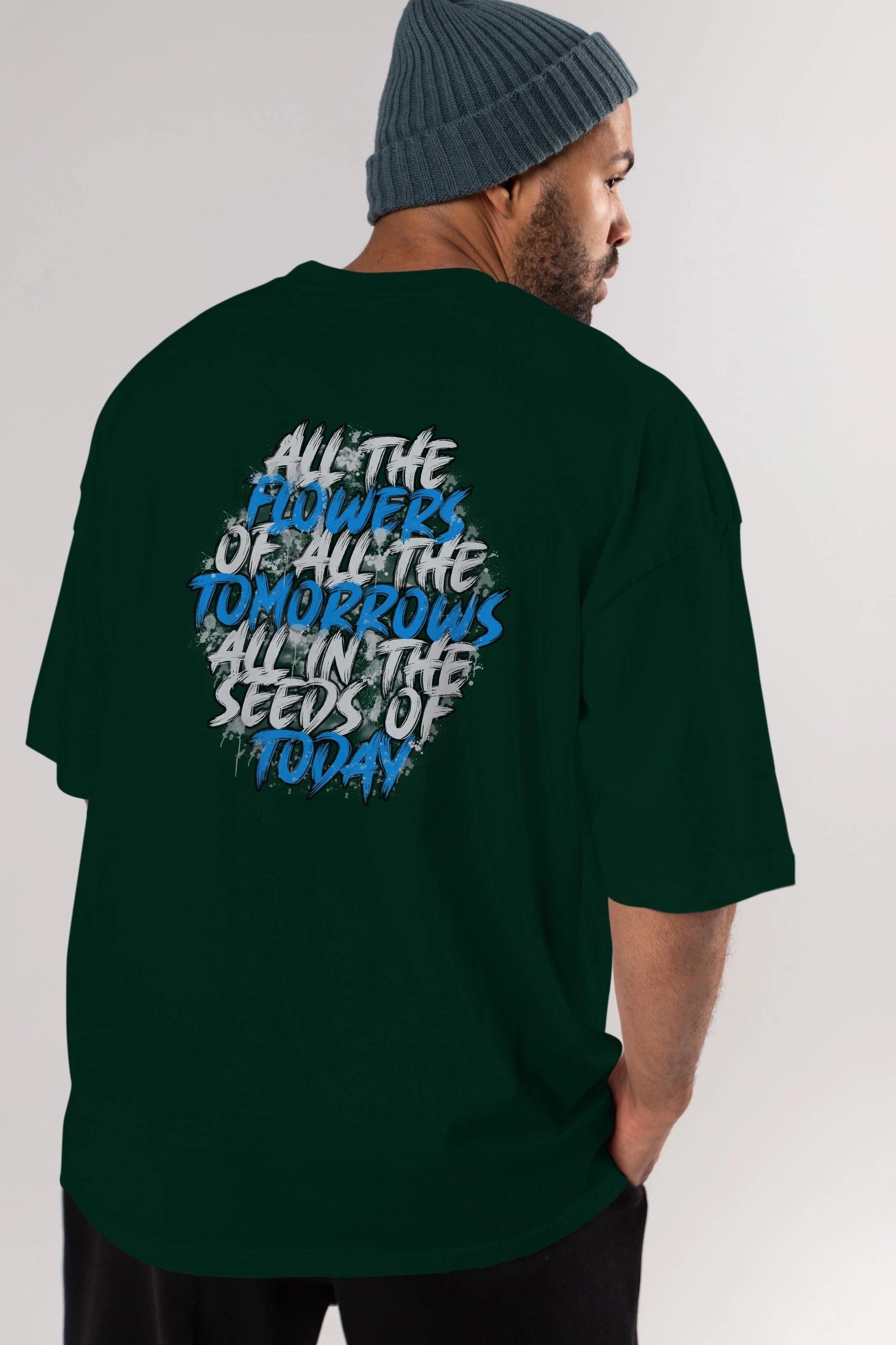 All The Flowers Arka Baskılı Oversize t-shirt Erkek Kadın Unisex