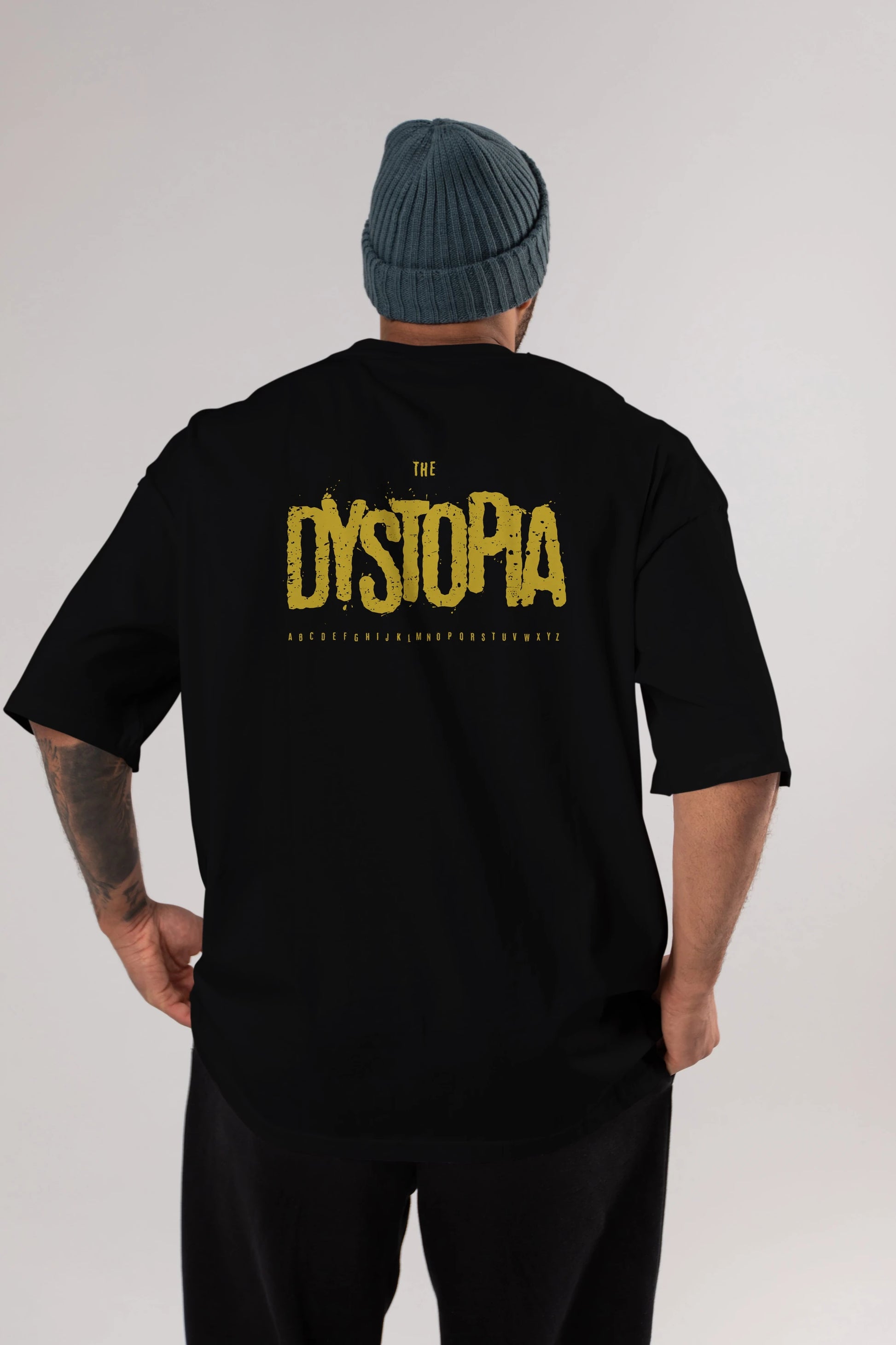 The Dystopia Arka Baskılı Oversize t-shirt Erkek Kadın Unisex