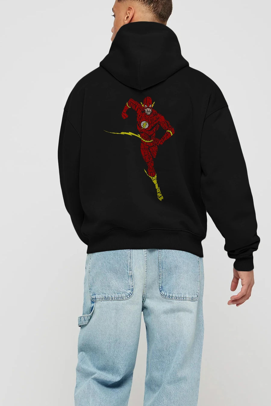 The Flash Arka Baskılı Hoodie Oversize Kapüşonlu Sweatshirt Erkek Kadın Unisex
