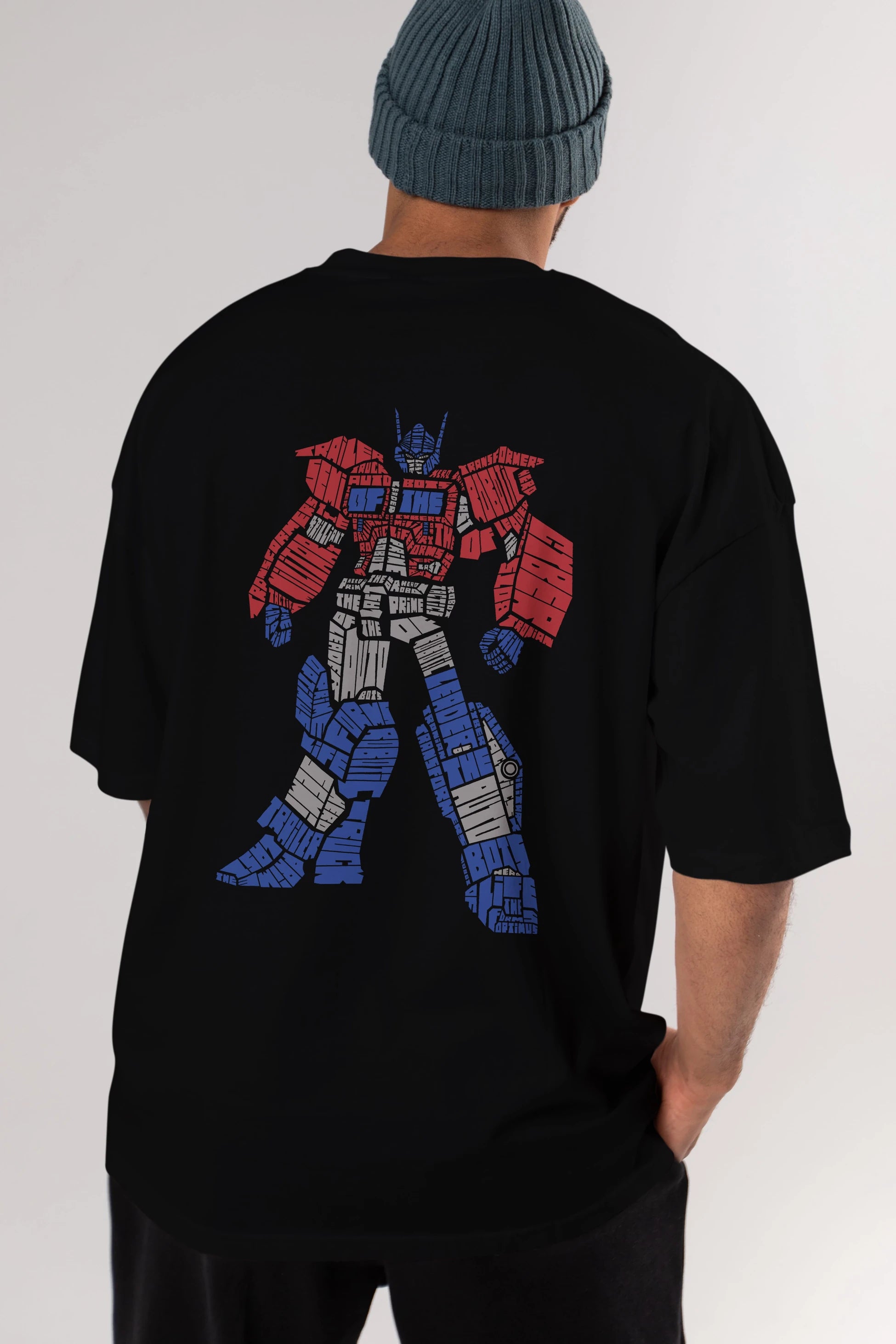 Optimus Prime Arka Baskılı Oversize t-shirt %100 pamuk Erkek Kadın Unisex
