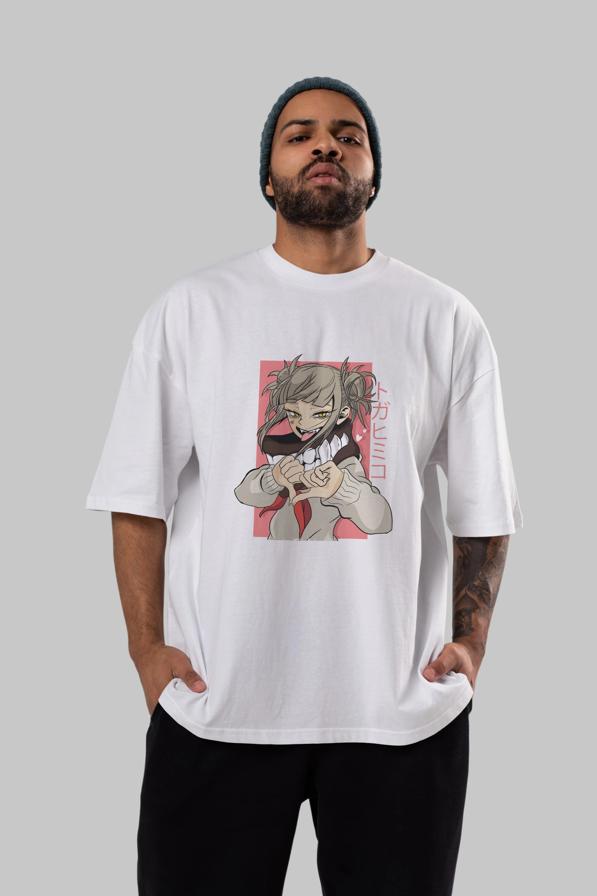Himiko Toga Anime Ön Baskılı Oversize t-shirt %100 pamuk Erkek Kadın Unisex