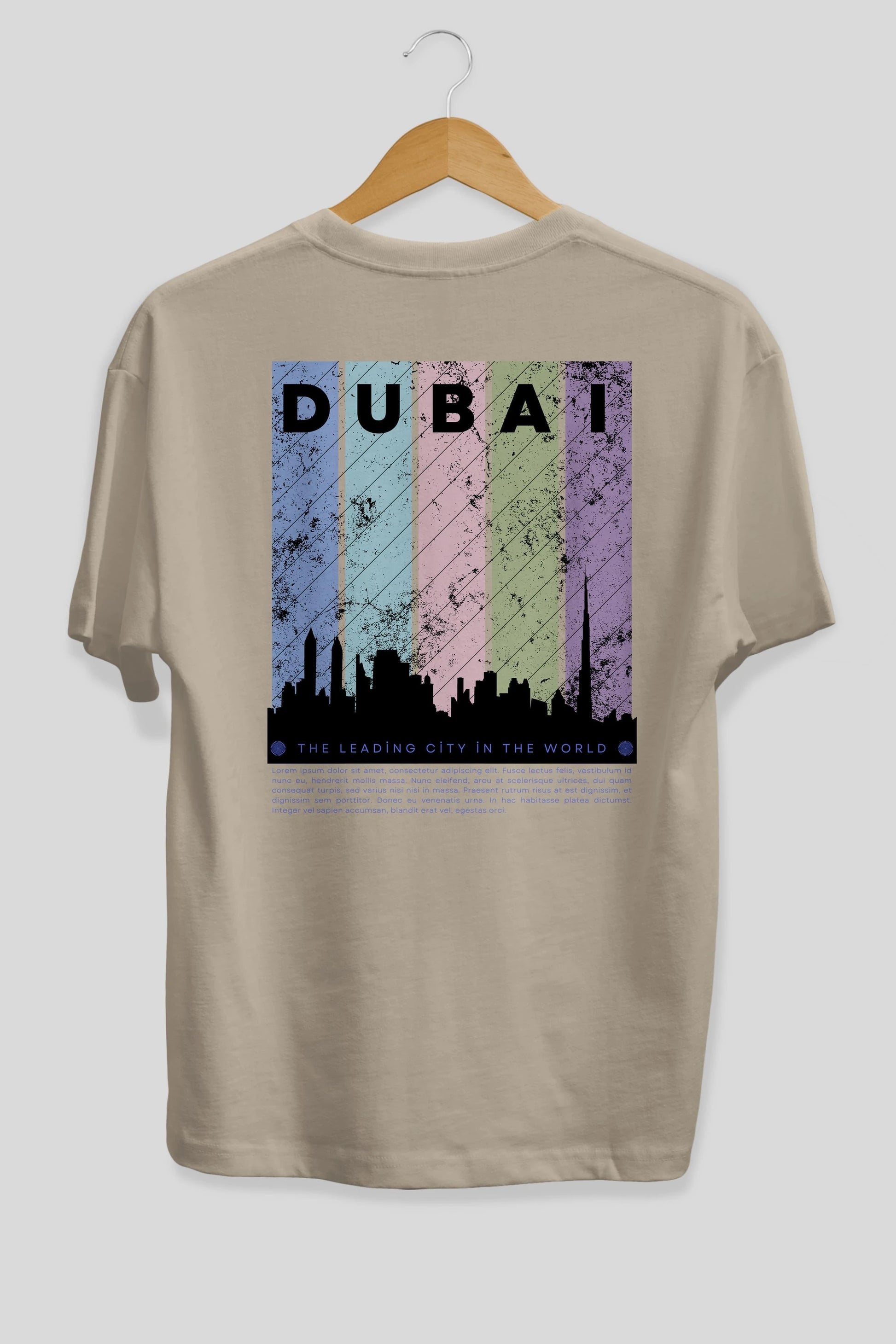 Dubai Yazılı Arka Baskılı Oversize t-shirt Erkek Kadın Unisex