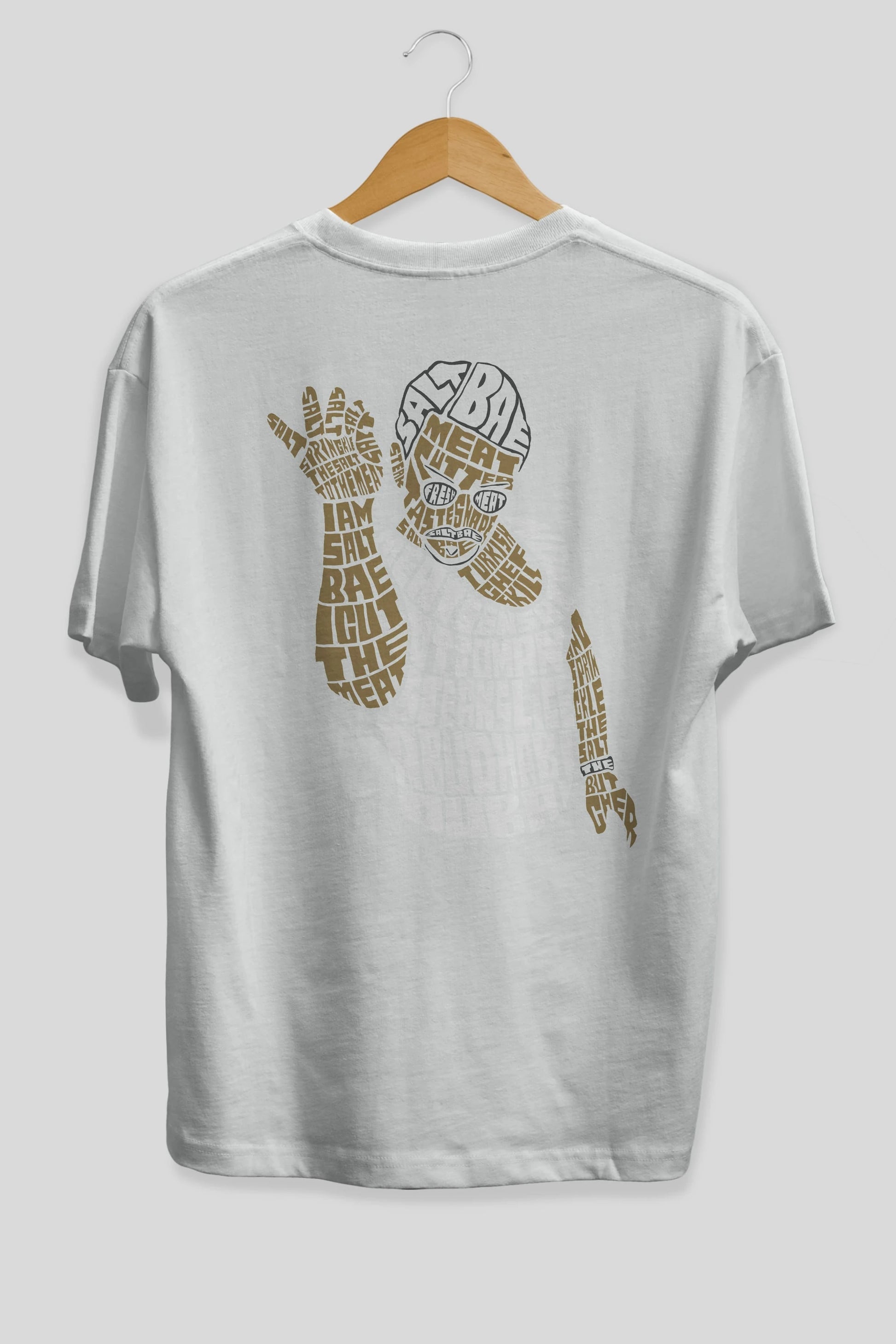 Salt Bae Arka Baskılı Oversize t-shirt %100 pamuk Erkek Kadın Unisex