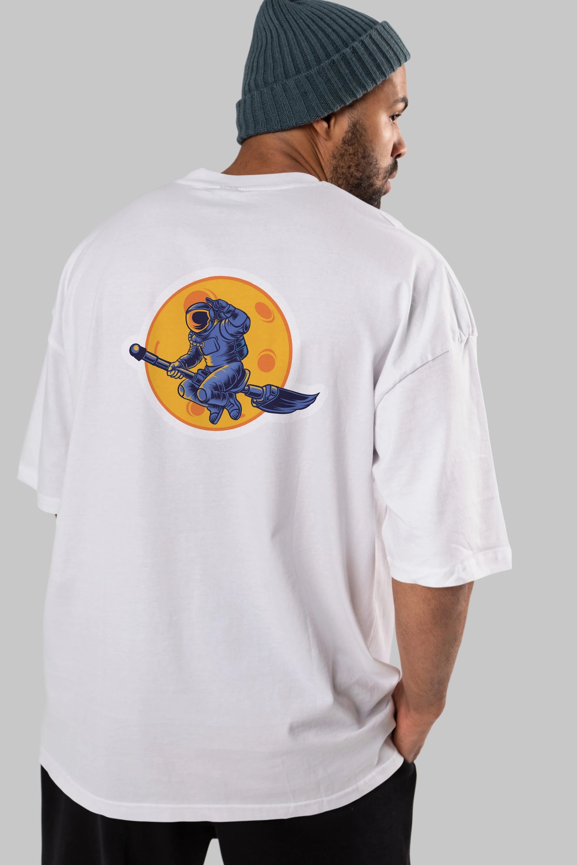 Space Witch Sticker Arka Baskılı Oversize t-shirt Erkek Kadın Unisex