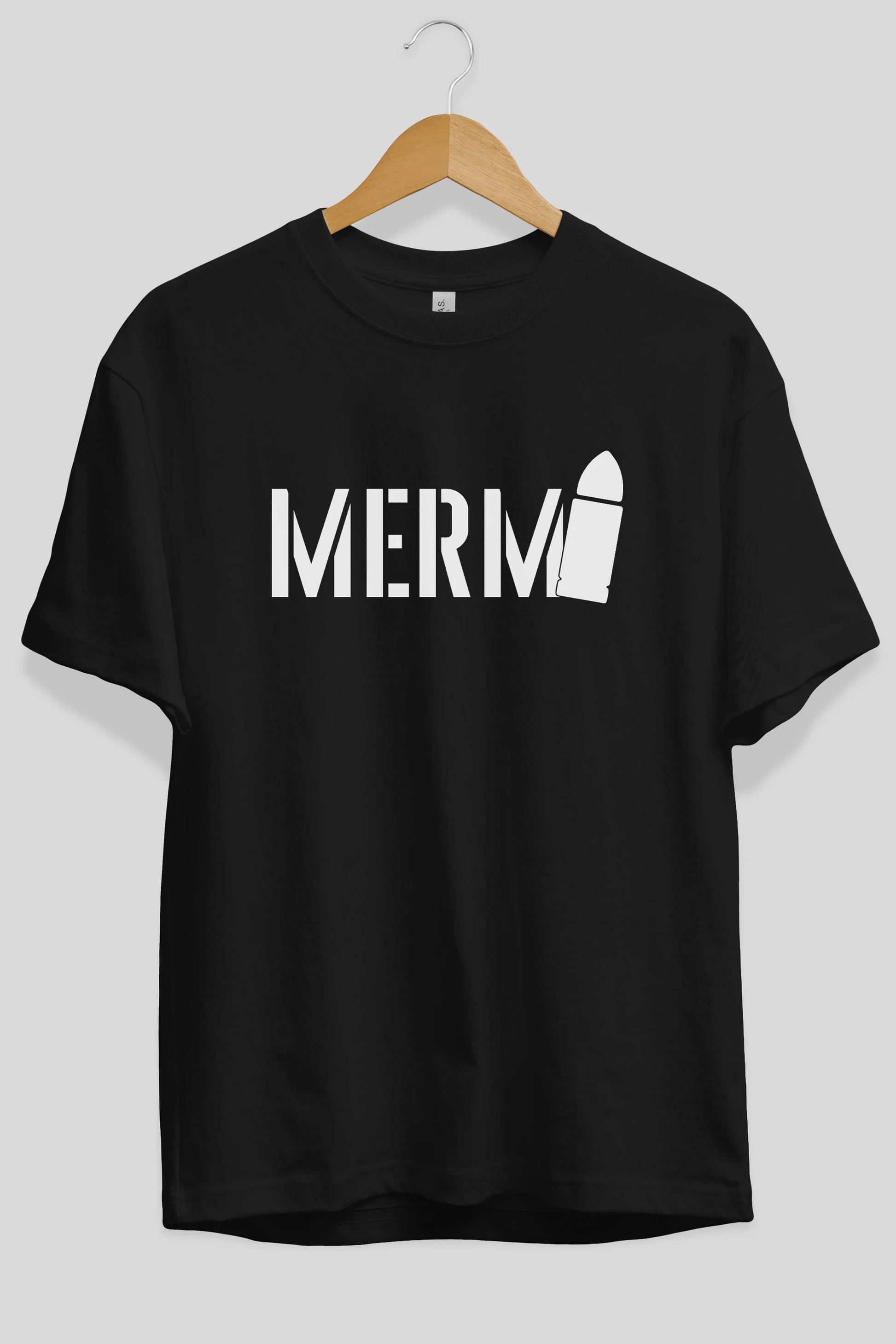Mermi Ön Baskılı Oversize t-shirt %100 pamuk Erkek Kadın Unisex