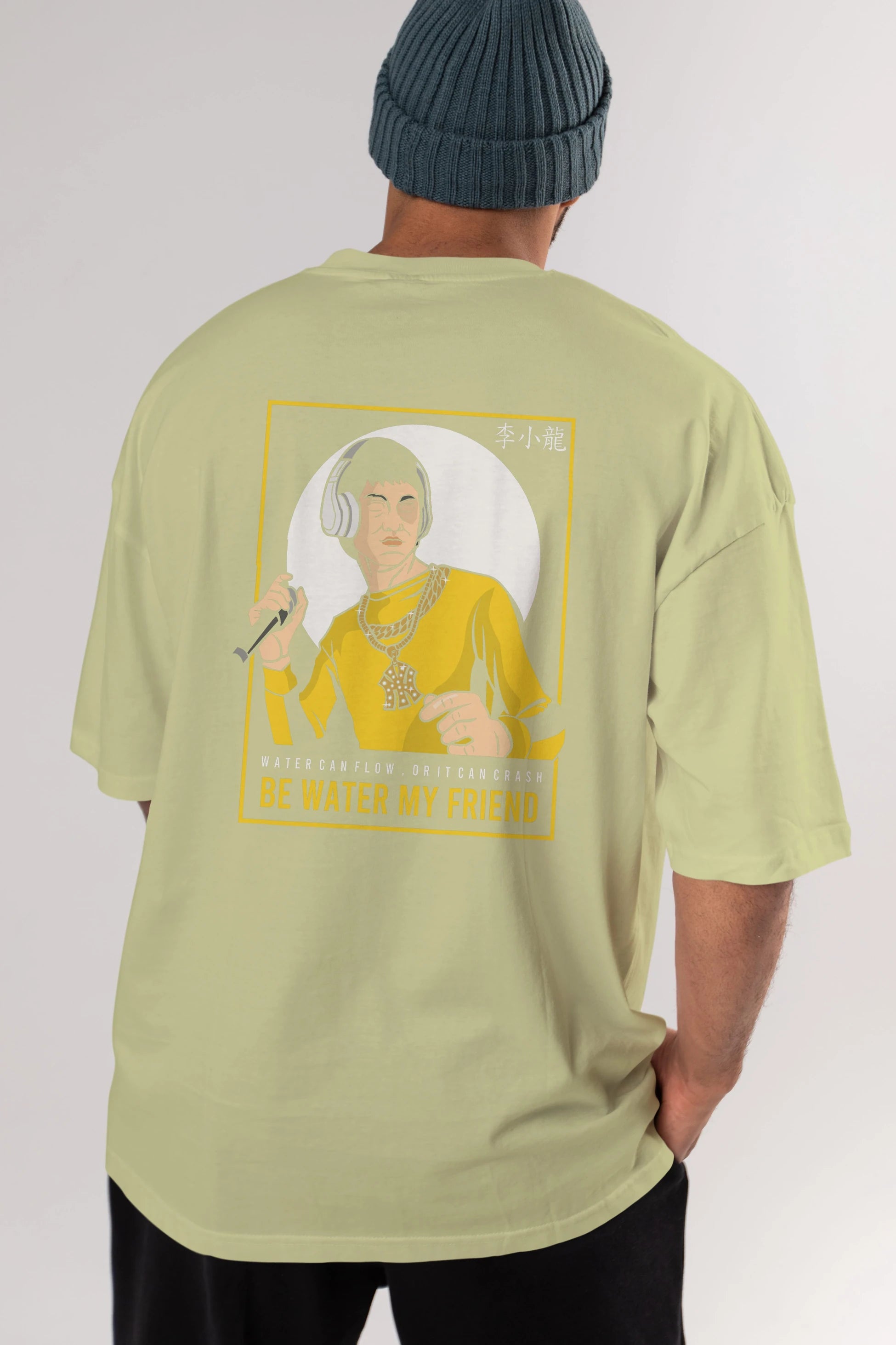 Bruce Lee Rapper Arka Baskılı Oversize t-shirt Erkek Kadın Unisex %100 Pamuk tişort
