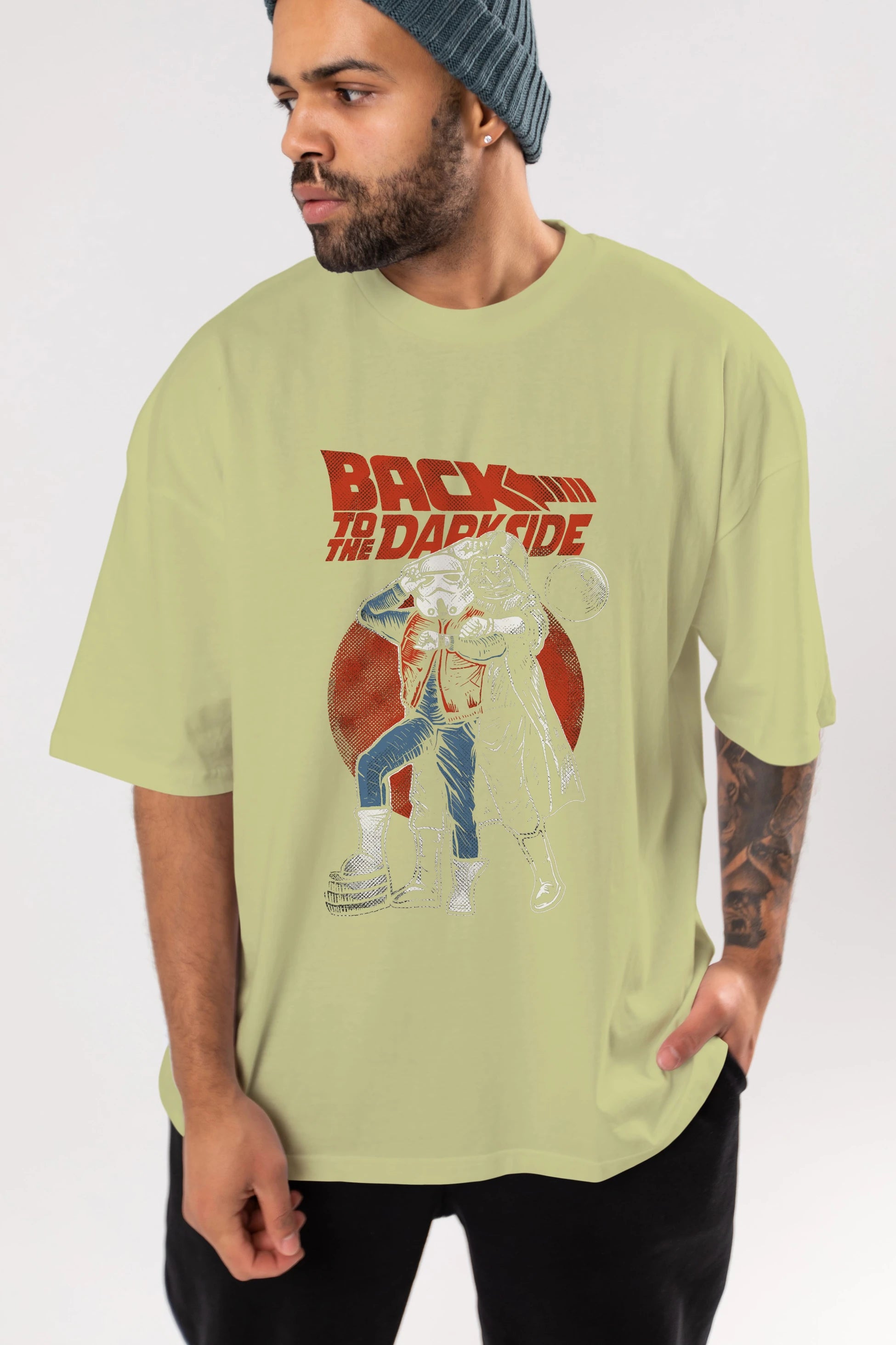 Back To The Darkside Ön Baskılı Oversize t-shirt Erkek Kadın Unisex %100 Pamuk tişort
