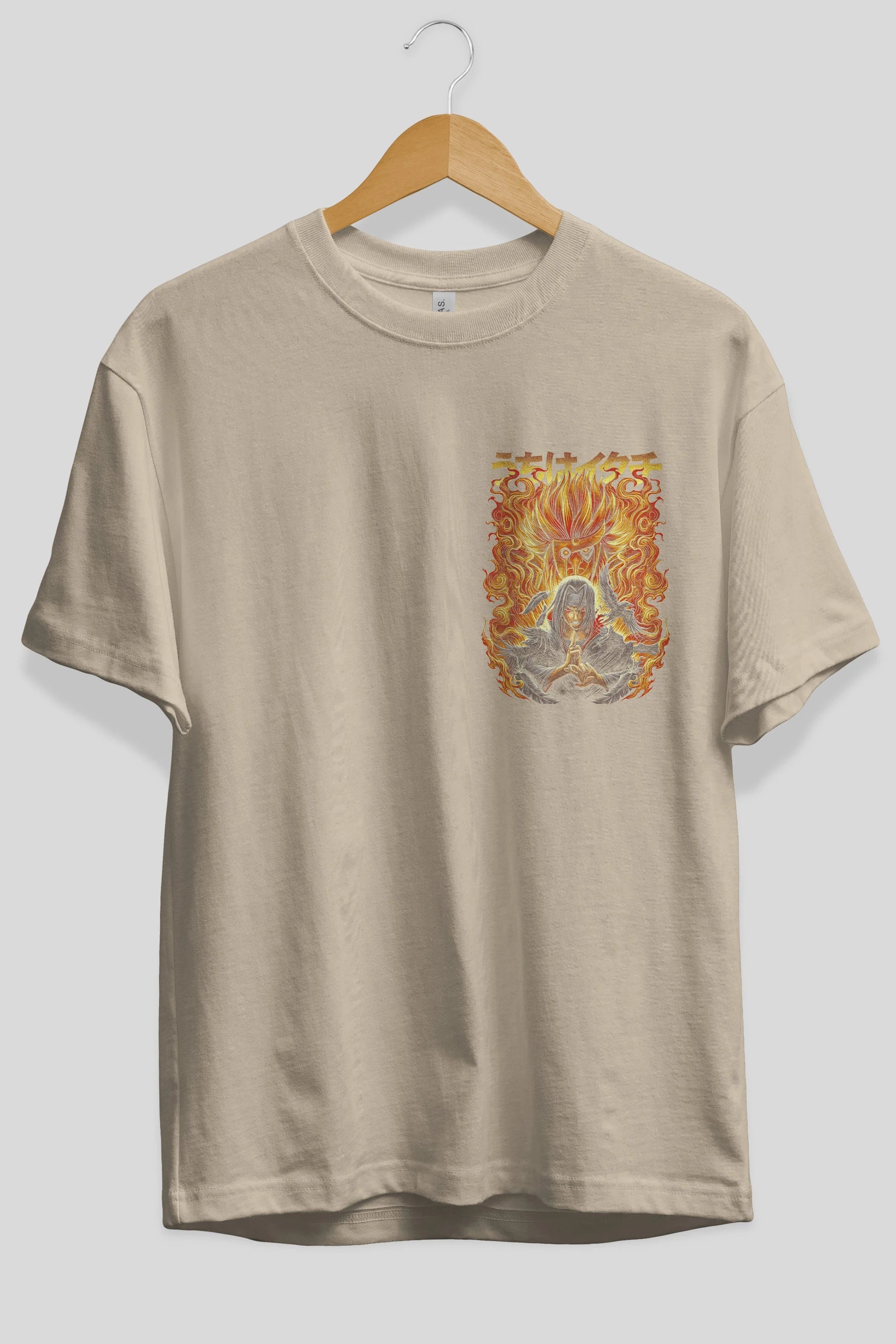 NARUTO ITACHI UCHIHA Ön Sol Baskılı Oversize t-shirt Erkek Kadın Unisex %100 Pamuk Bisiklet Yaka tişort