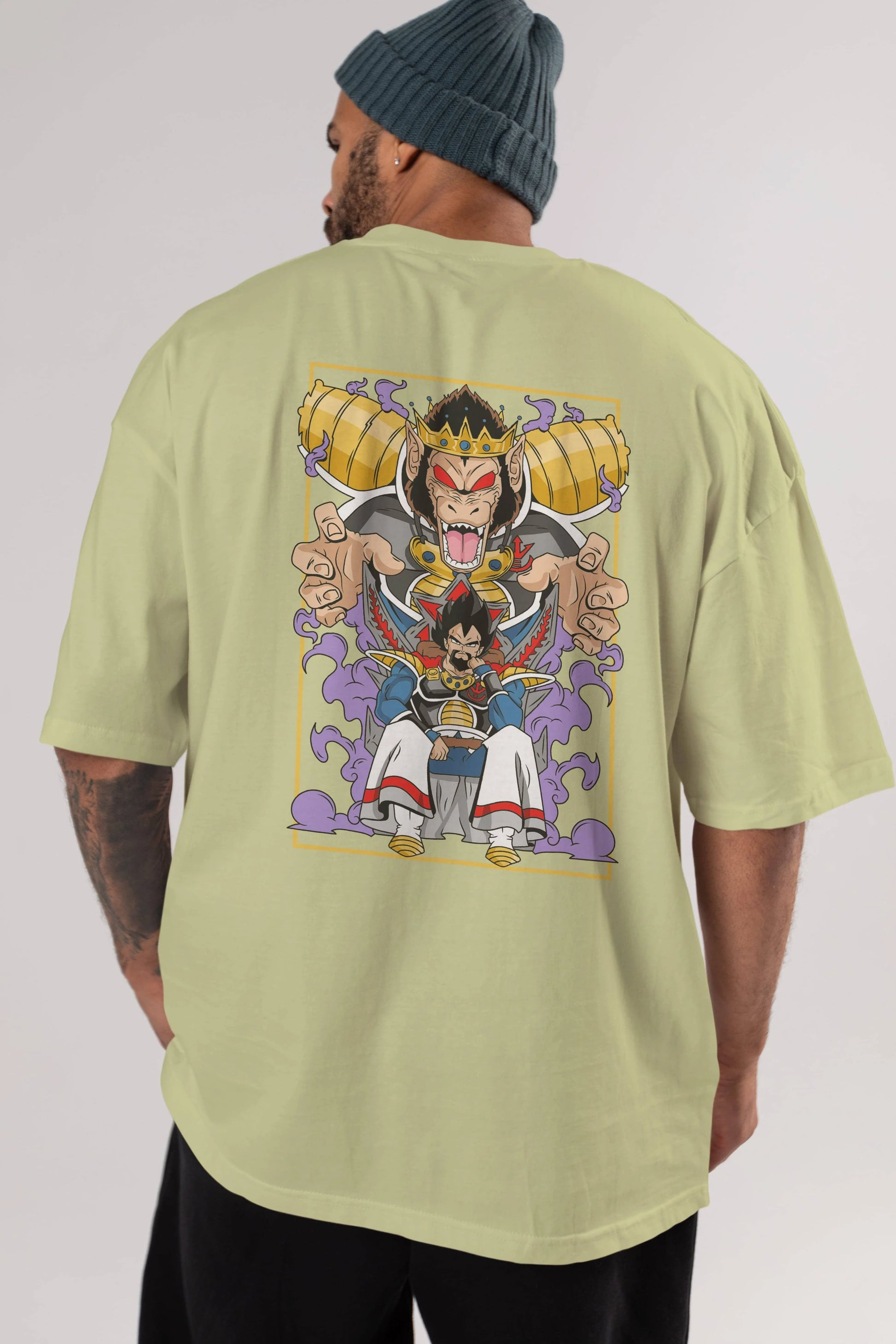 DragonBall ReyVegeta Anime Arka Baskılı Oversize t-shirt Erkek Kadın Unisex