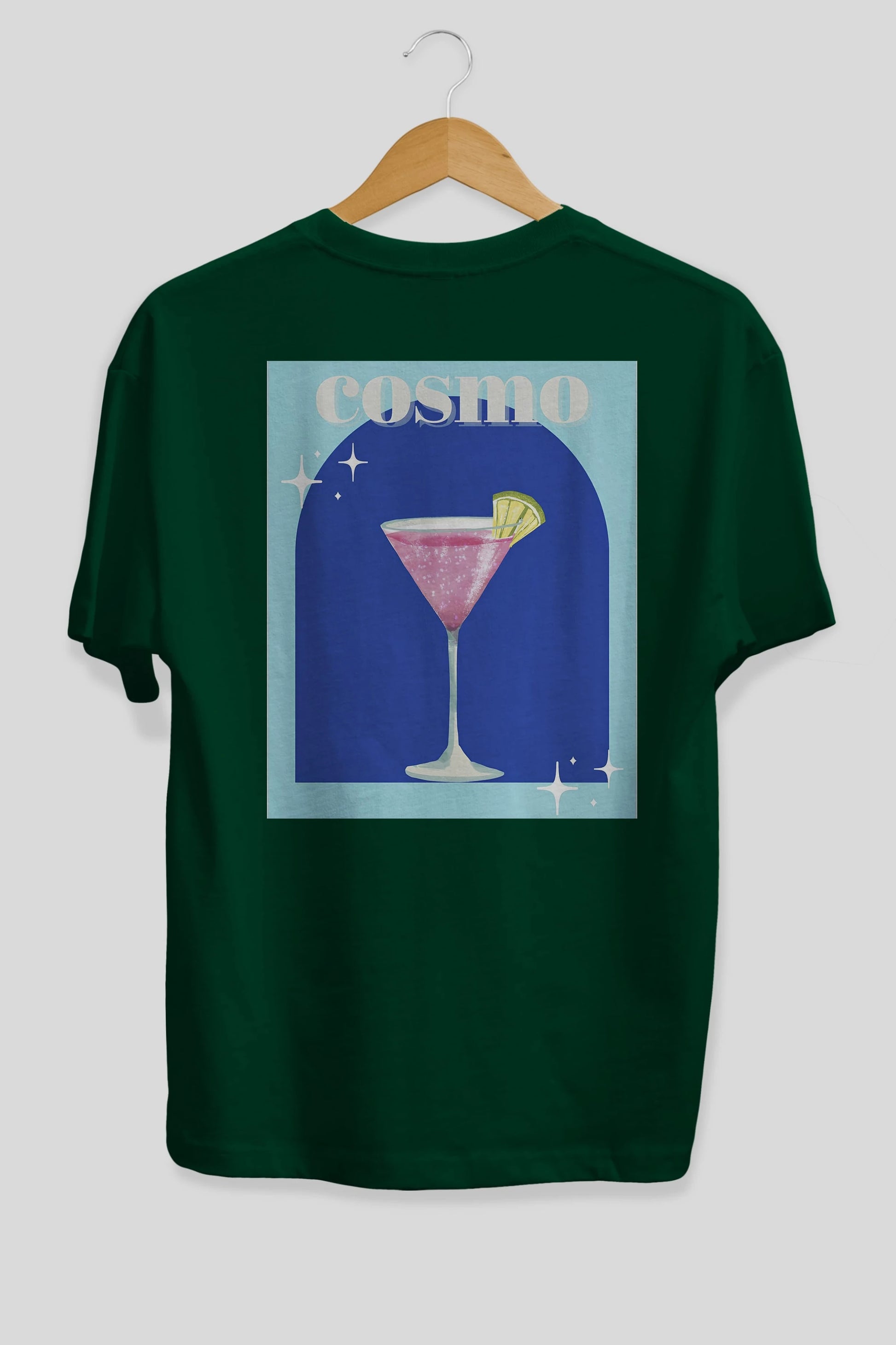 Cosmopolitan 2 Arka Baskılı Oversize t-shirt Erkek Kadın Unisex %100 Pamuk Bisiklet Yaka tişort