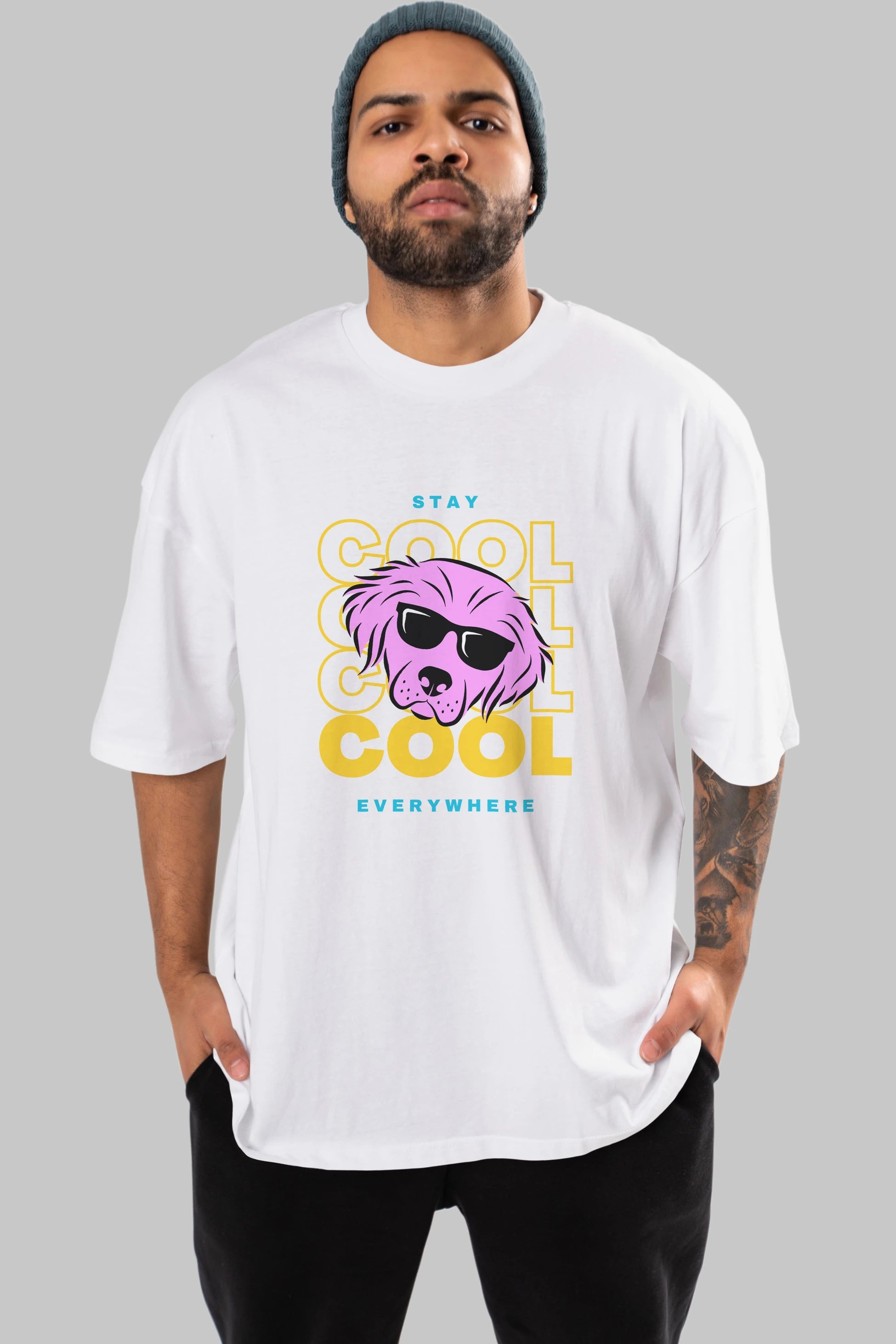 Cool Dog 2 Ön Baskılı Oversize t-shirt Erkek Kadın Unisex