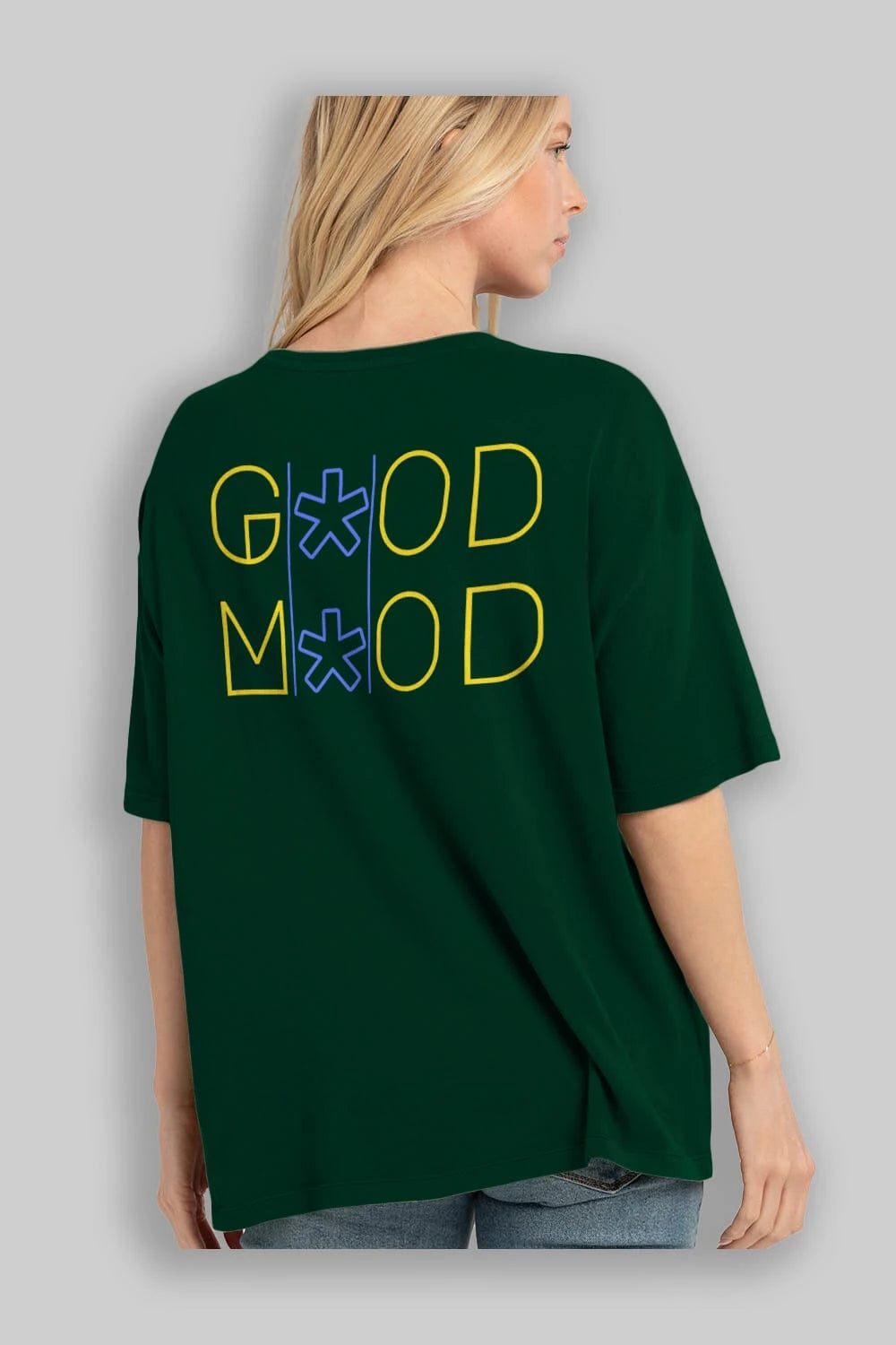 Good Mood Yazılı Arka Baskılı Oversize t-shirt Erkek Kadın Unisex