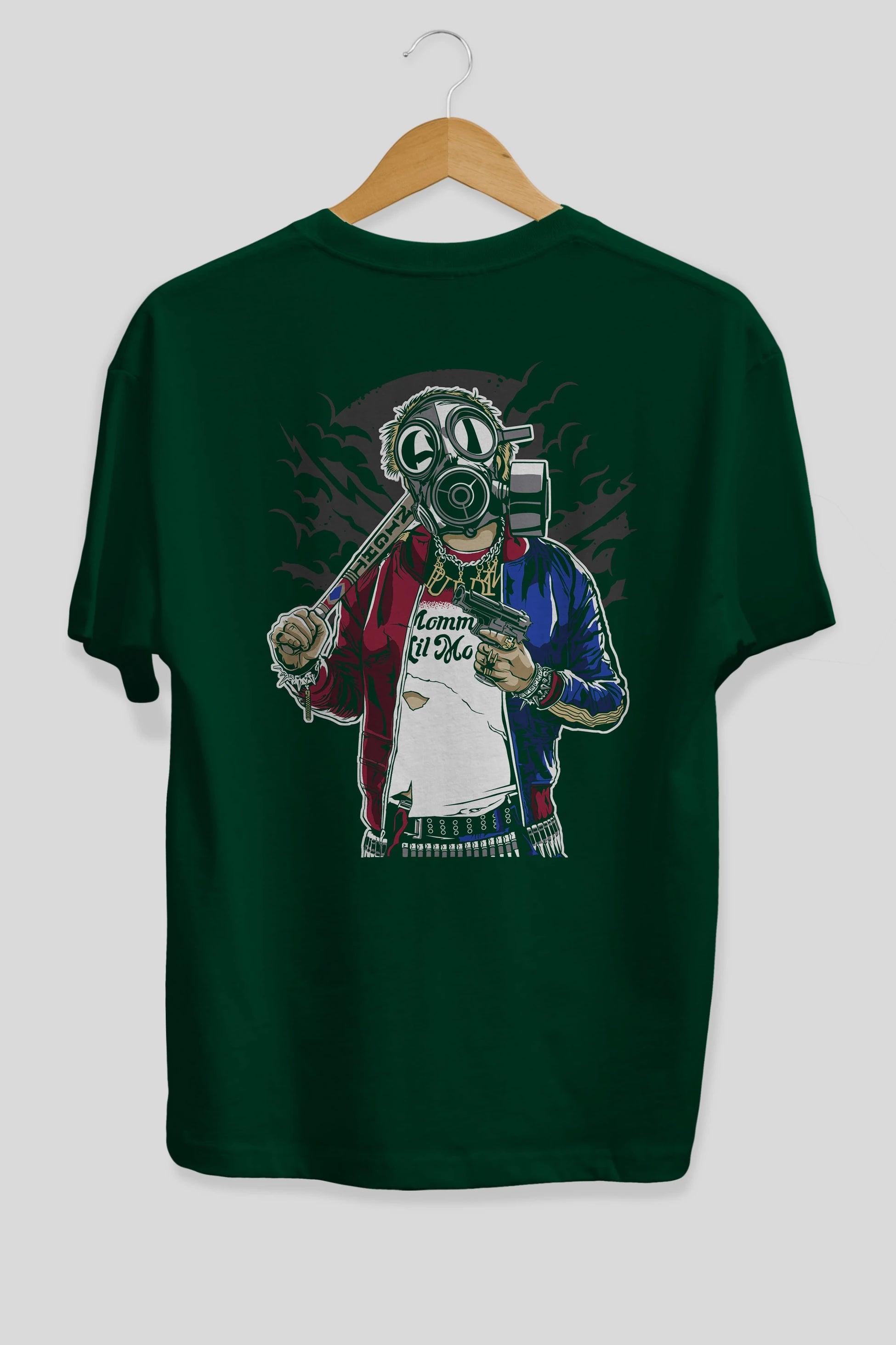 Suicide Gasmask Arka Baskılı Oversize t-shirt Erkek Kadın Unisex %100 Pamuk
