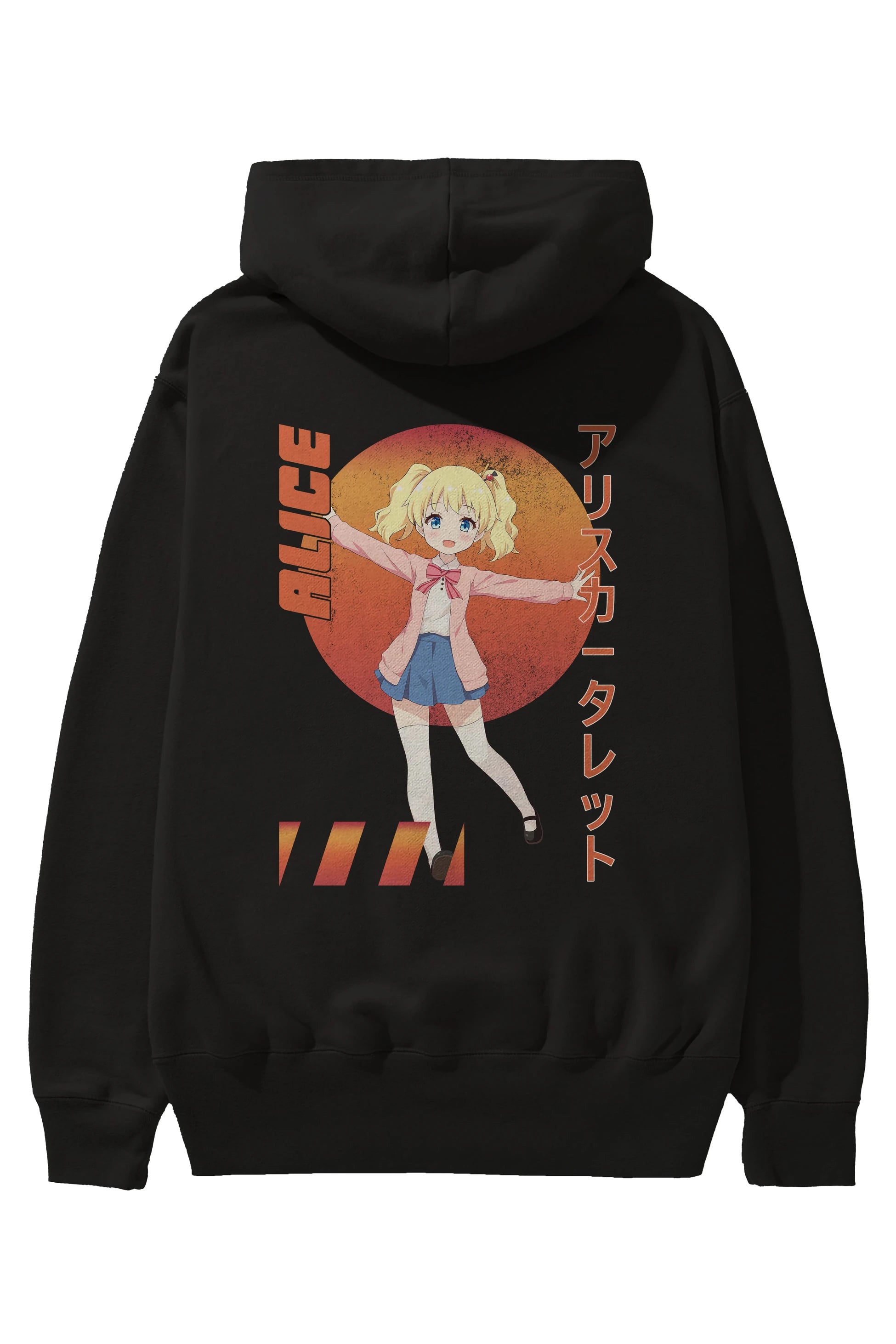Alice Cartelet 15 Anime Arka Baskılı Hoodie Oversize Kapüşonlu Sweatshirt Erkek Kadın Unisex
