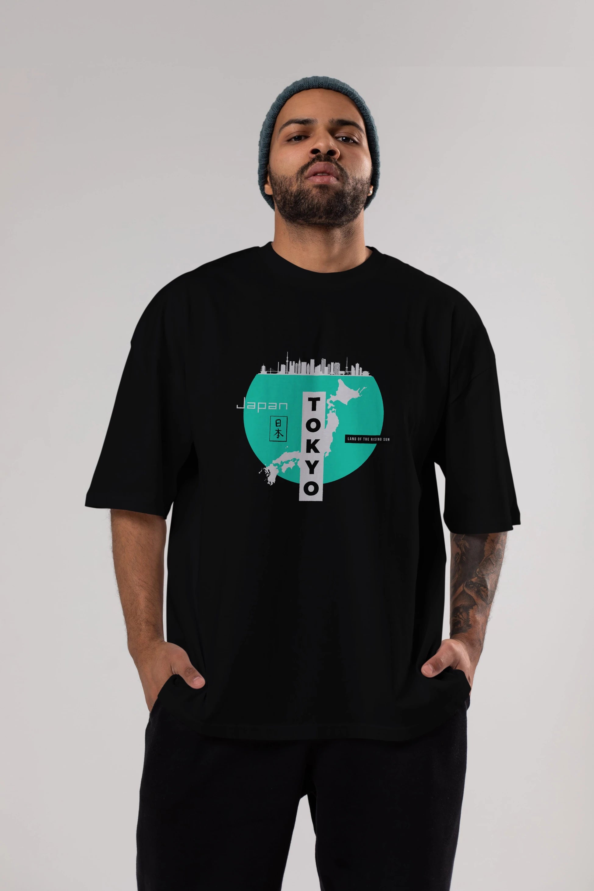 Japan Tokyo Ön Baskılı Oversize t-shirt Erkek Kadın Unisex