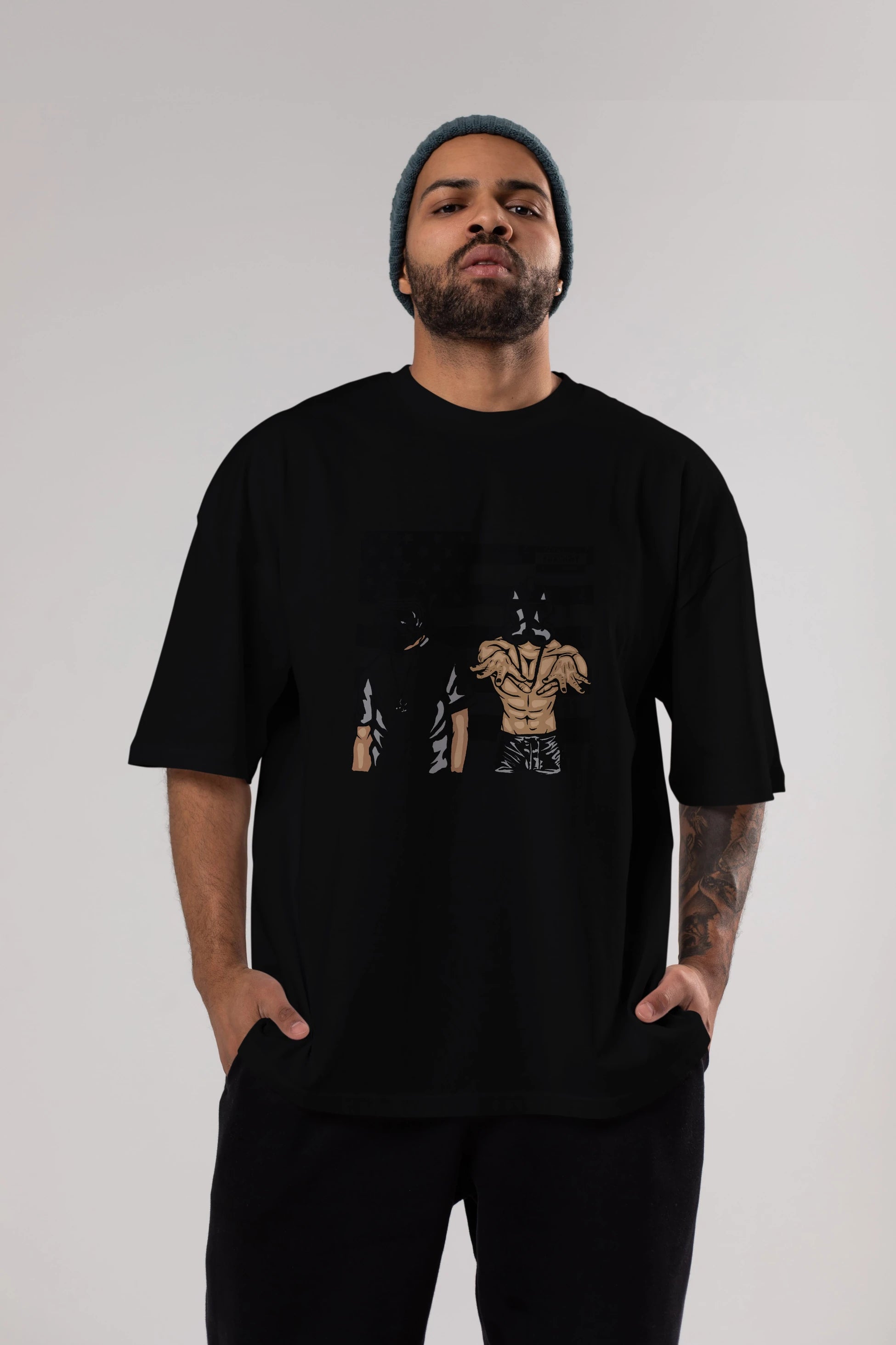 Darkonia Ön Baskılı Oversize t-shirt Erkek Kadın Unisex %100 Pamuk tişort