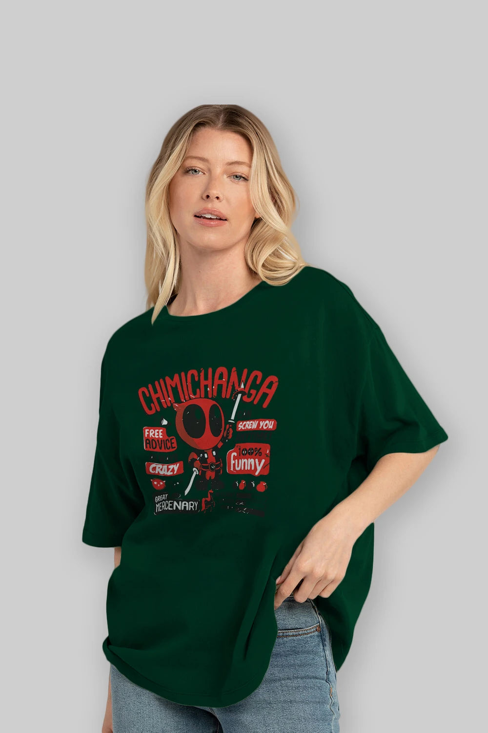 Deadpool (9) Ön Baskılı Oversize t-shirt Erkek Kadın Unisex %100 Pamuk Bisiklet Yaka tişort