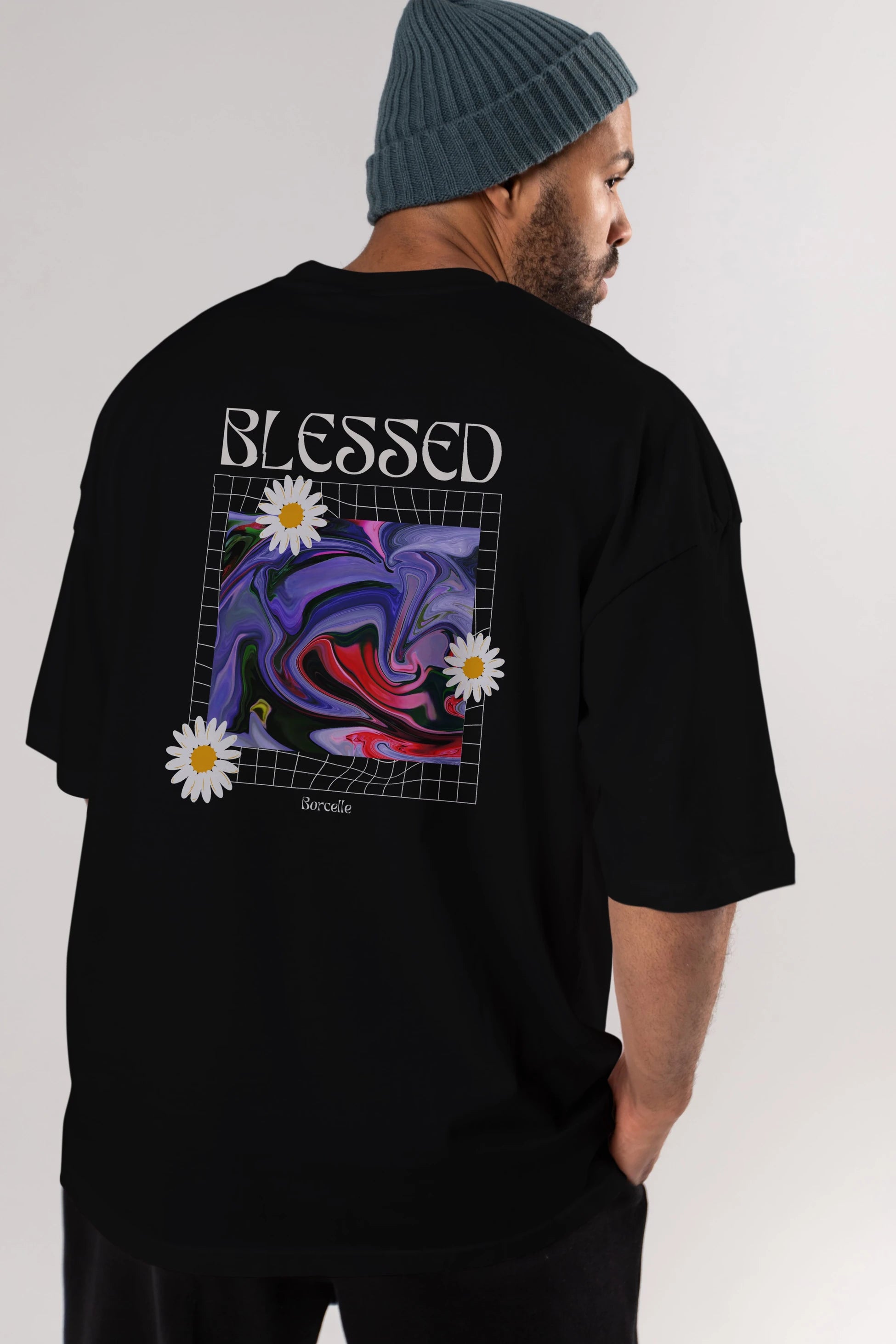 Blessed Arka Baskılı Oversize t-shirt Erkek Kadın Unisex
