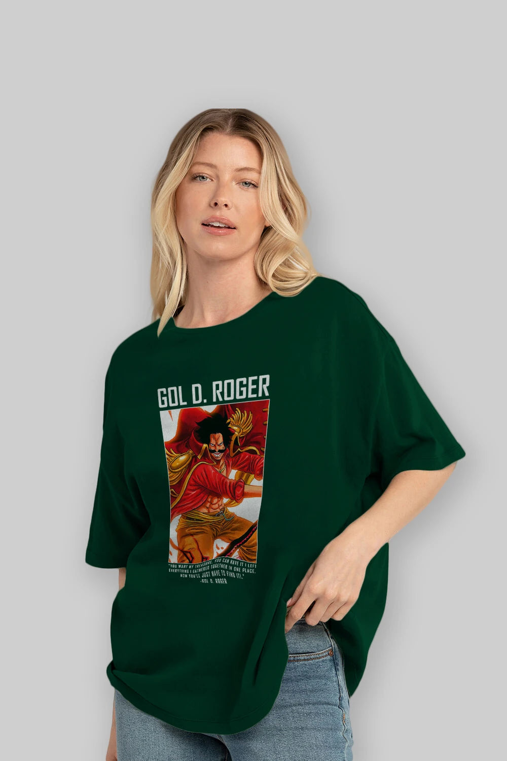 Gol D. Roger Anime Ön Baskılı Oversize t-shirt Erkek Kadın Unisex