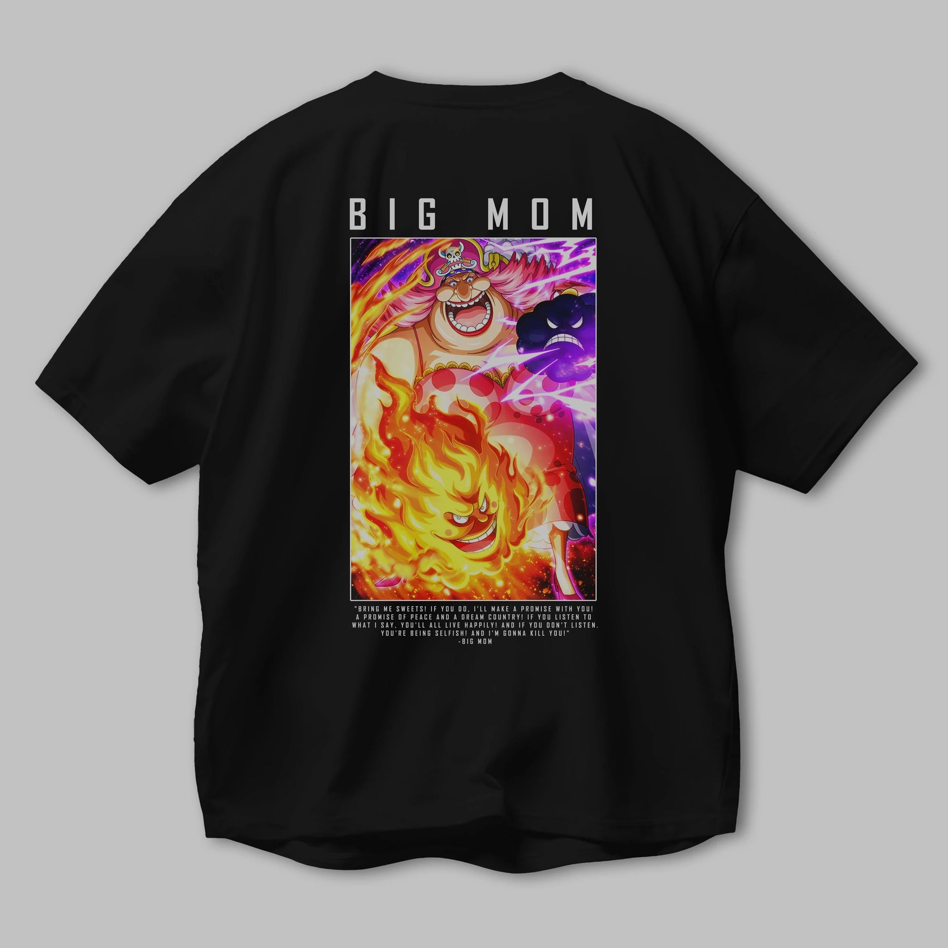 Charlotte Linlin Anime Arka Baskılı Oversize t-shirt Erkek Kadın Unisex %100 pamuk tişort