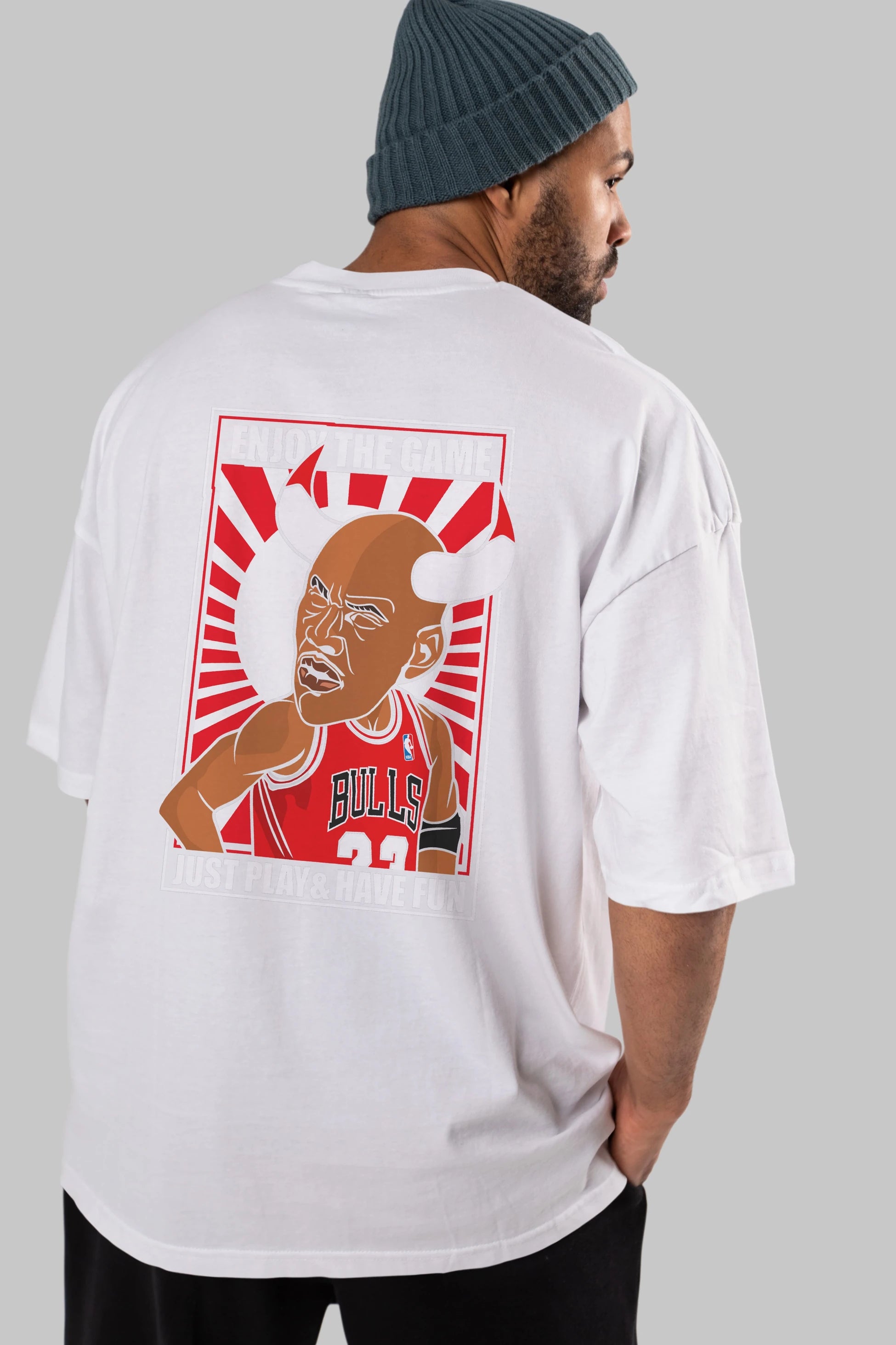 Michael Jordan Arka Baskılı Oversize t-shirt Erkek Kadın Unisex %100 Pamuk tişort