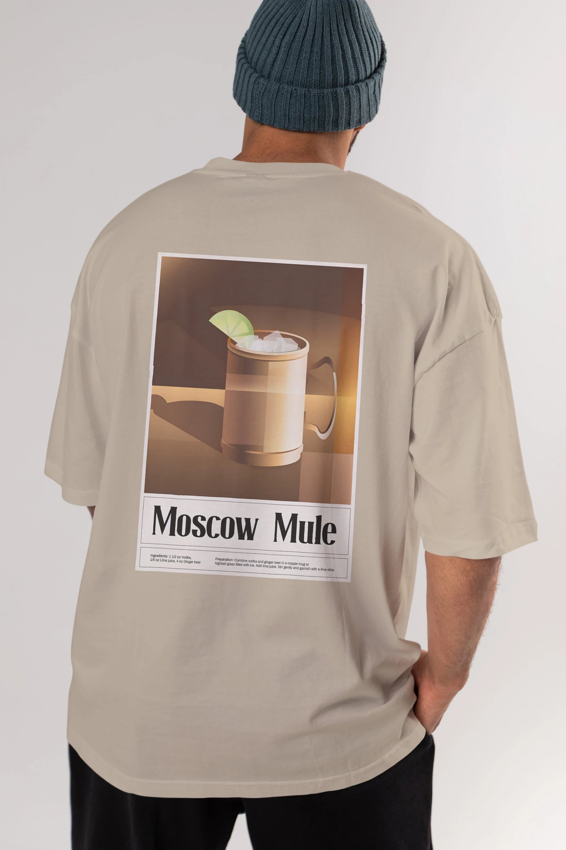Moscow Mule 3 Arka Baskılı Oversize t-shirt Erkek Kadın Unisex %100 Pamuk Bisiklet Yaka tişort