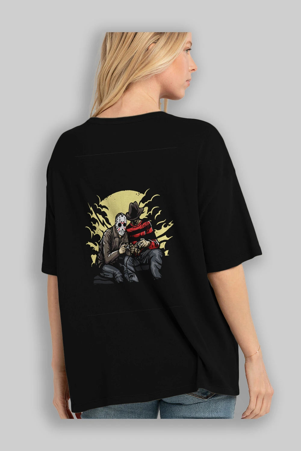 Dark Gamers Arka Baskılı Oversize t-shirt Erkek Kadın Unisex %100 Pamuk