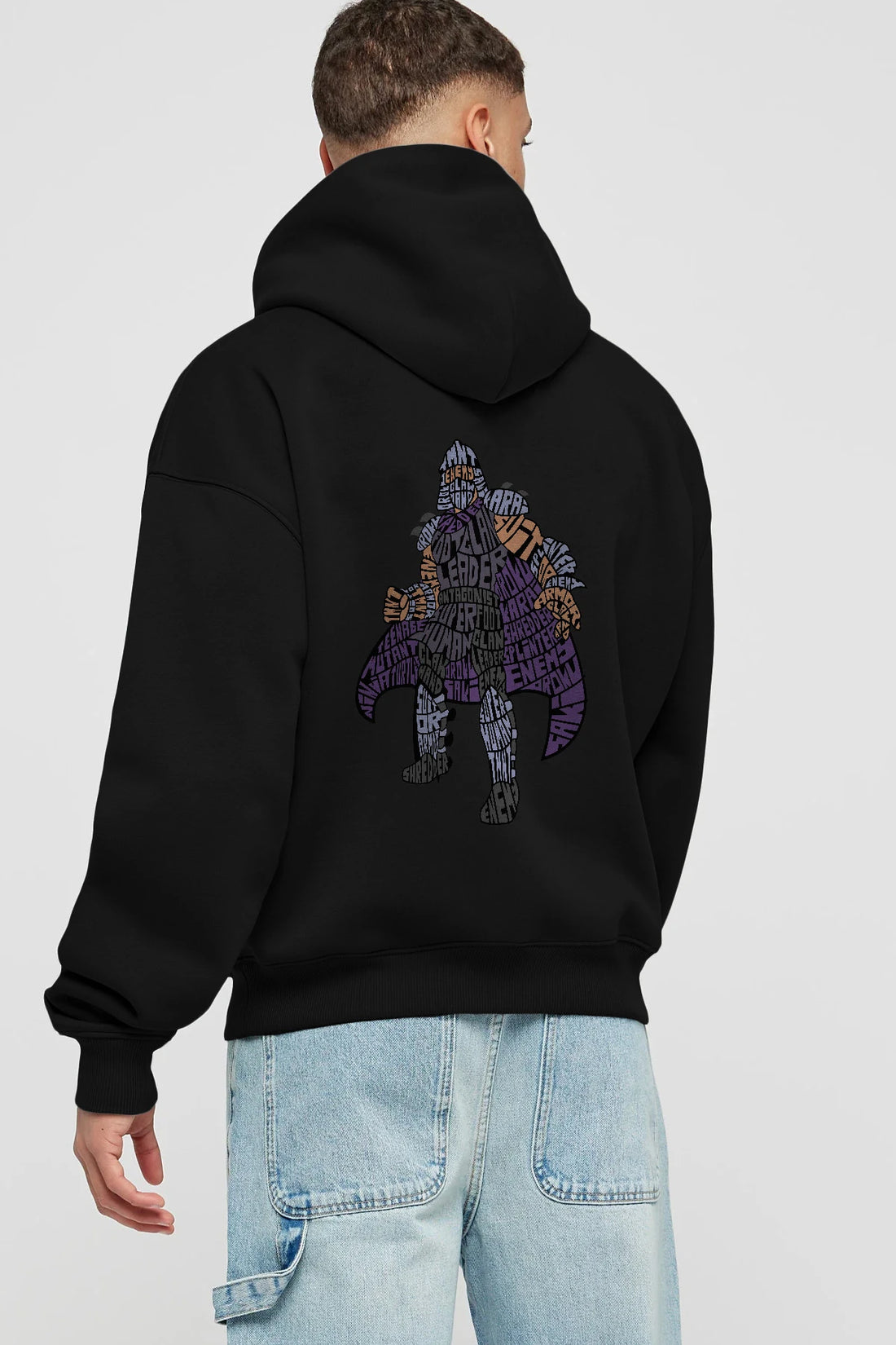 Foot Clan Leader Arka Baskılı Hoodie Oversize Kapüşonlu Sweatshirt Erkek Kadın Unisex