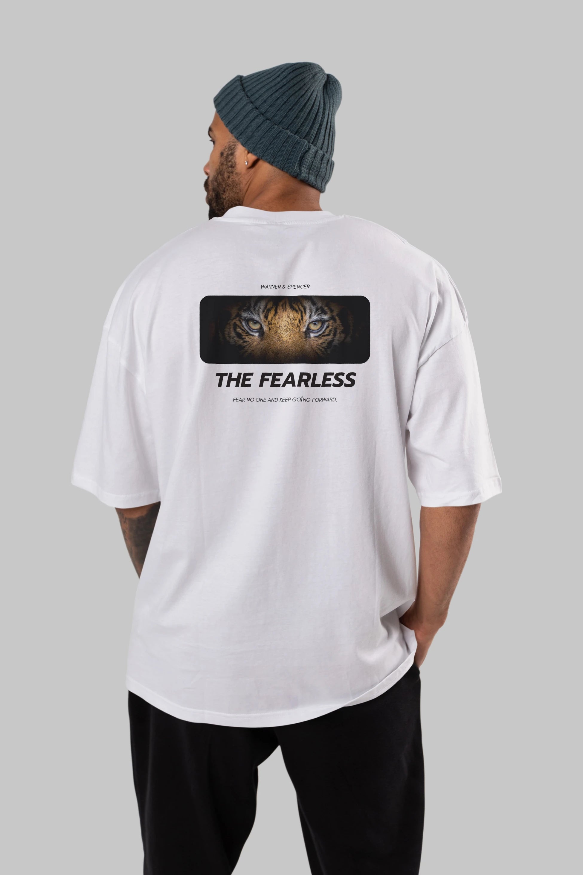 The Fearless Yazılı Arka Baskılı Oversize t-shirt Erkek Kadın Unisex