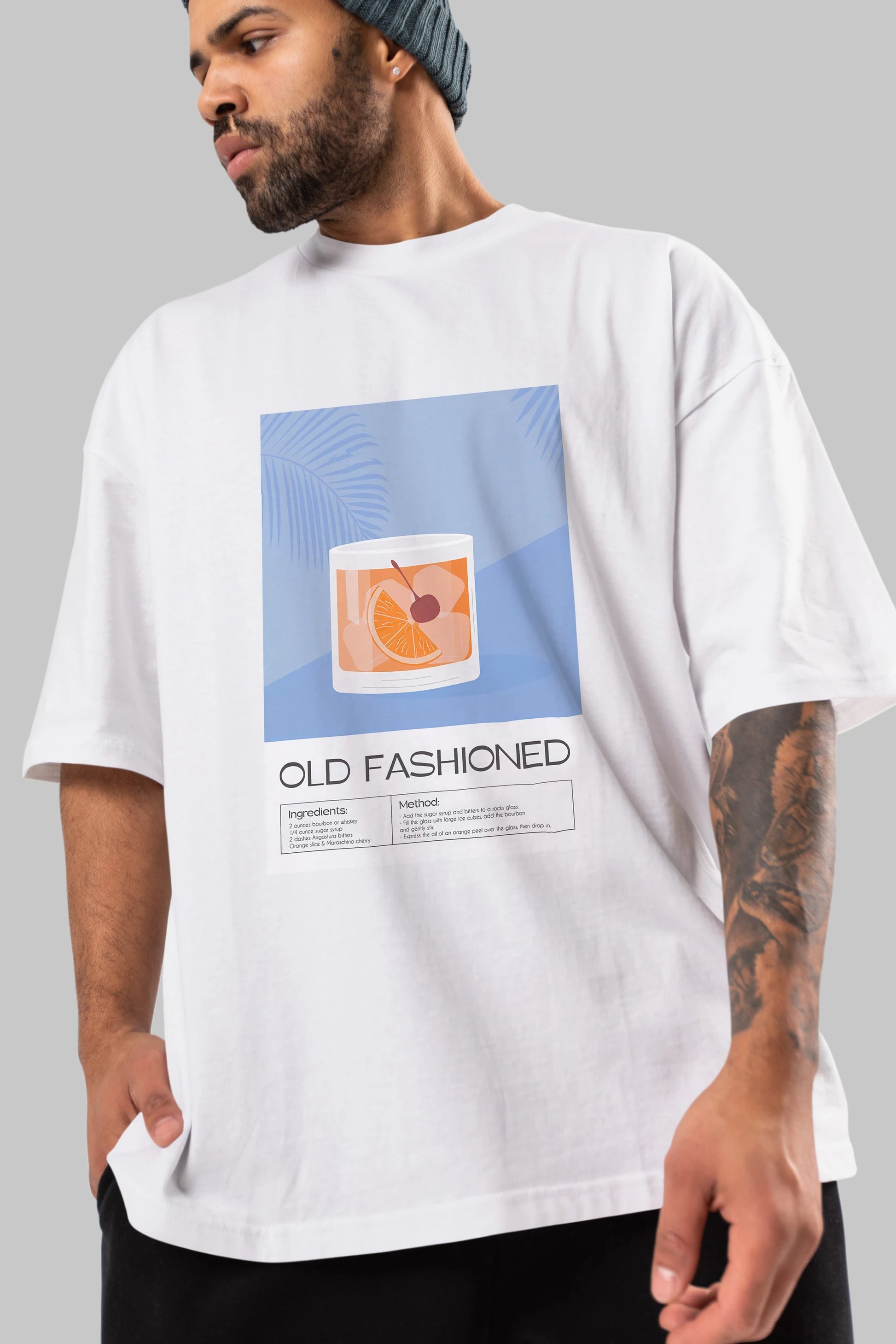 Old Fashioned 3 Ön Baskılı Oversize t-shirt Erkek Kadın Unisex %100 Pamuk Bisiklet Yaka tişort