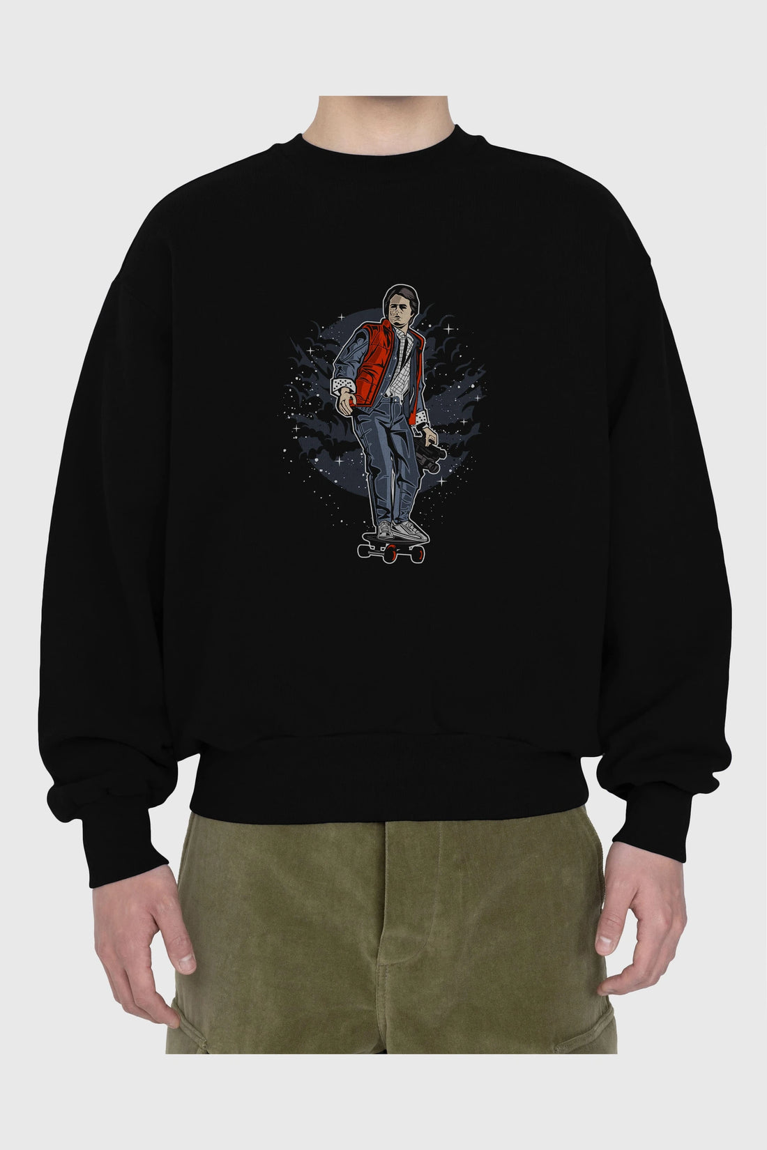 MARTY Ön Baskılı Oversize Sweatshirt Erkek Kadın Unisex