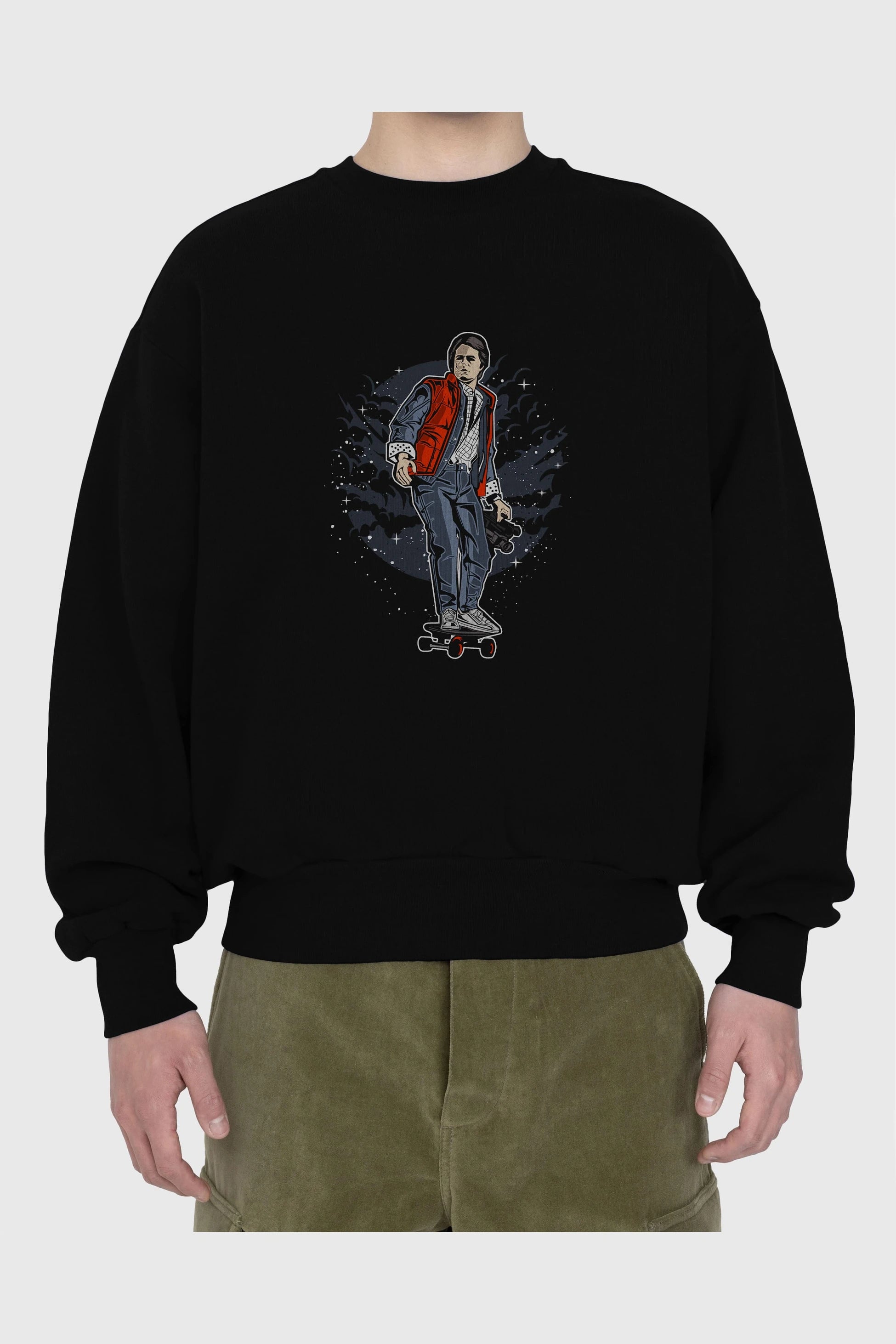 MARTY Ön Baskılı Oversize Sweatshirt Erkek Kadın Unisex