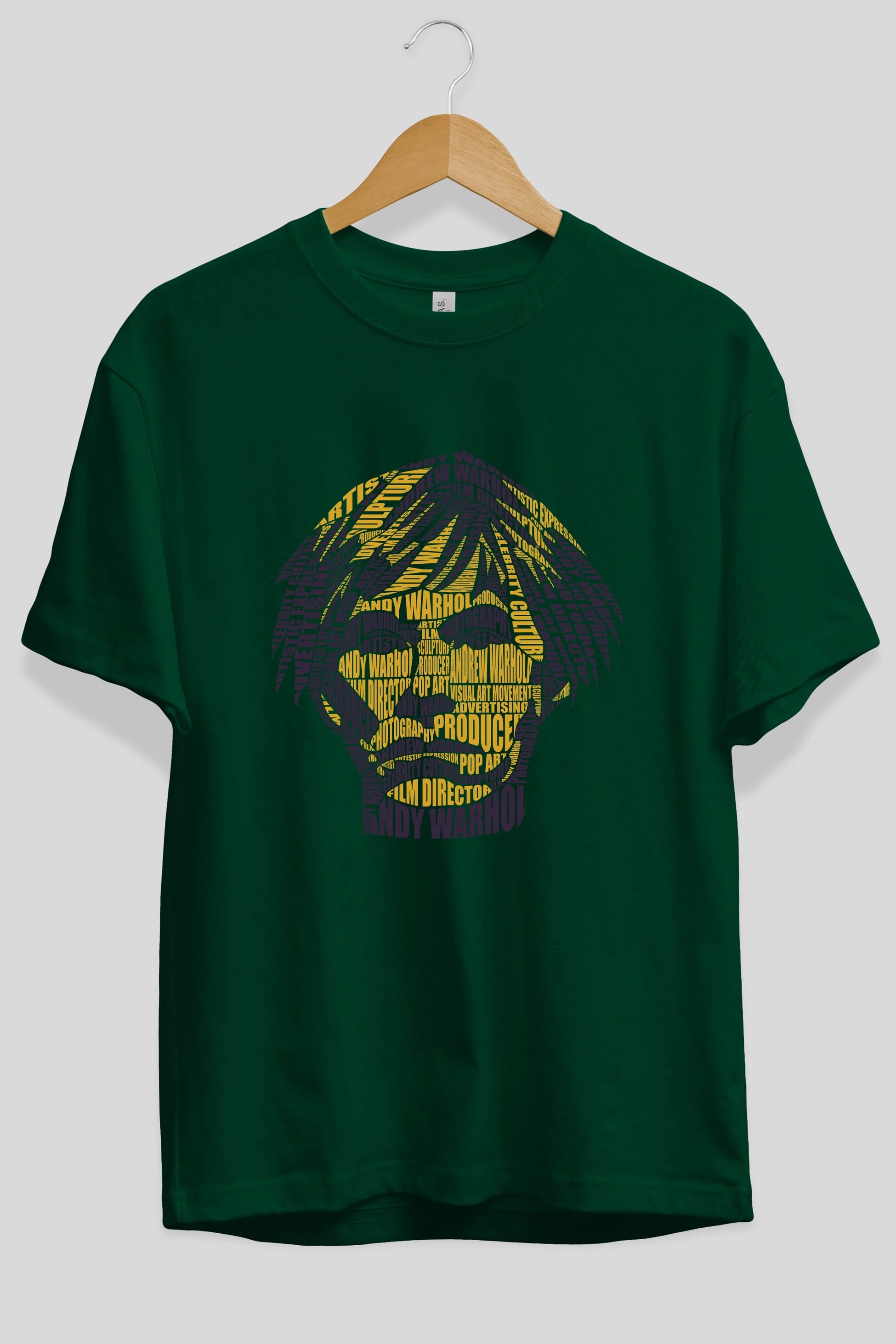 Andy Warhol Calligram Ön Baskılı Oversize t-shirt %100 pamuk Erkek Kadın Unisex