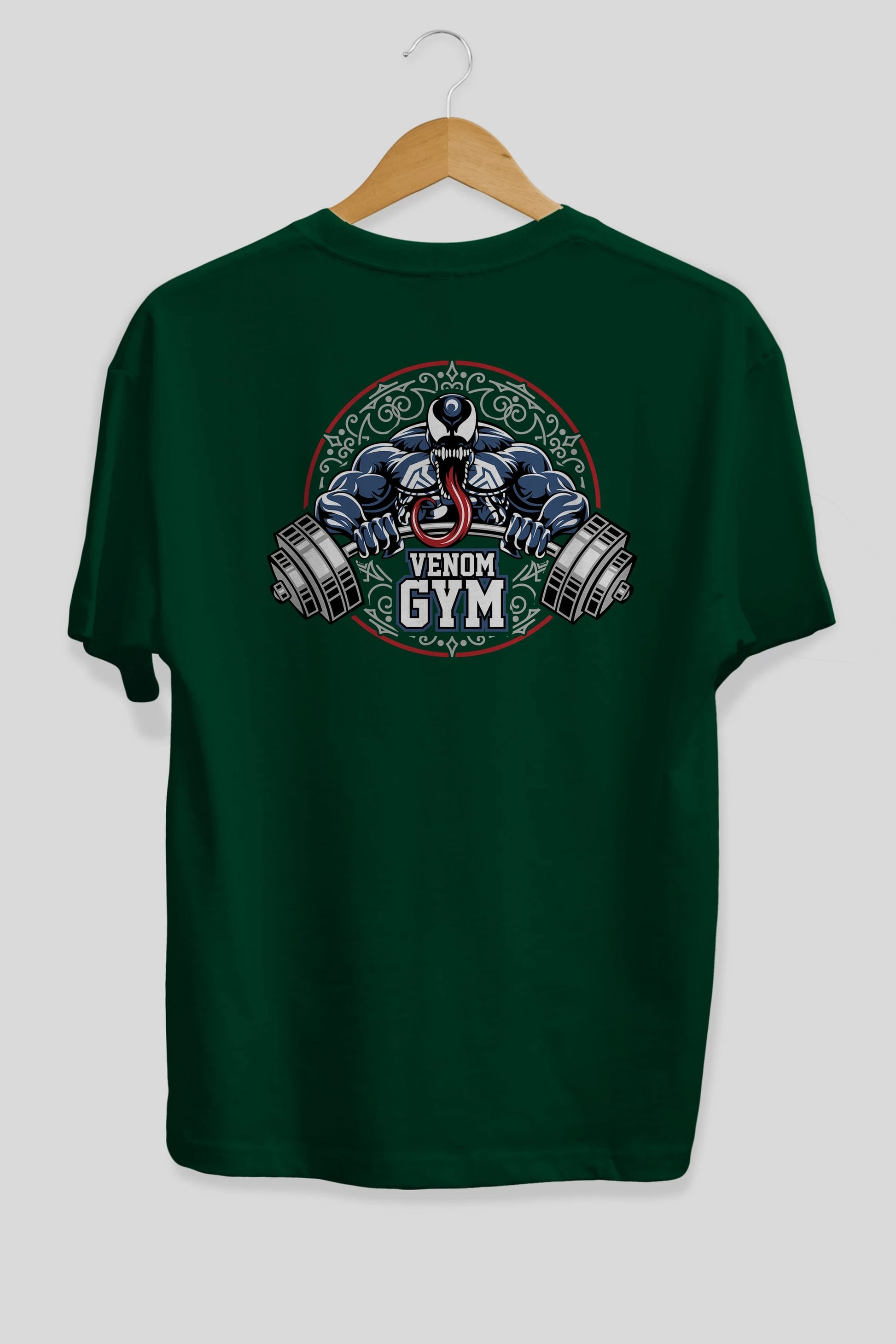 Venom GYM Arka Baskılı Oversize t-shirt Erkek Kadın Unisex %100 Pamuk Bisiklet Yaka tişort