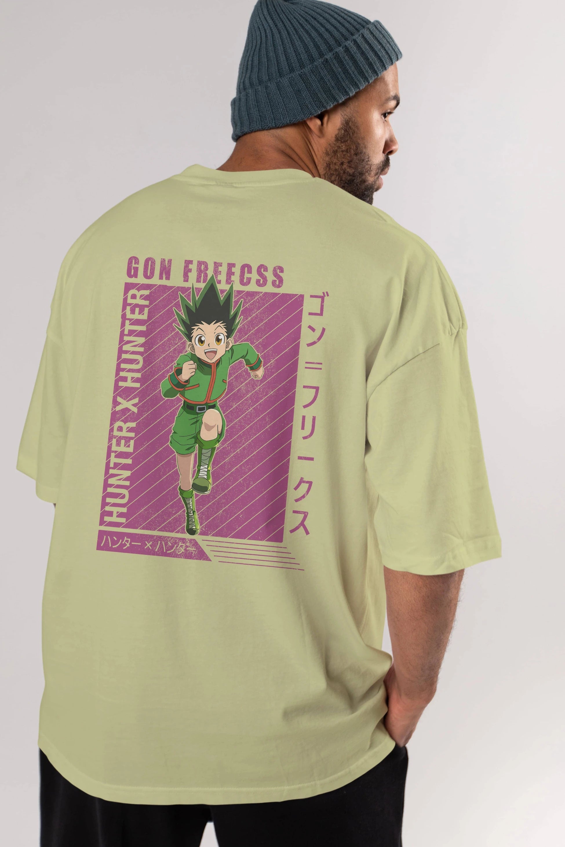 Gon Freecss HUNTER X HUNTER 3 Anime Arka Baskılı Oversize t-shirt Erkek Kadın Unisex