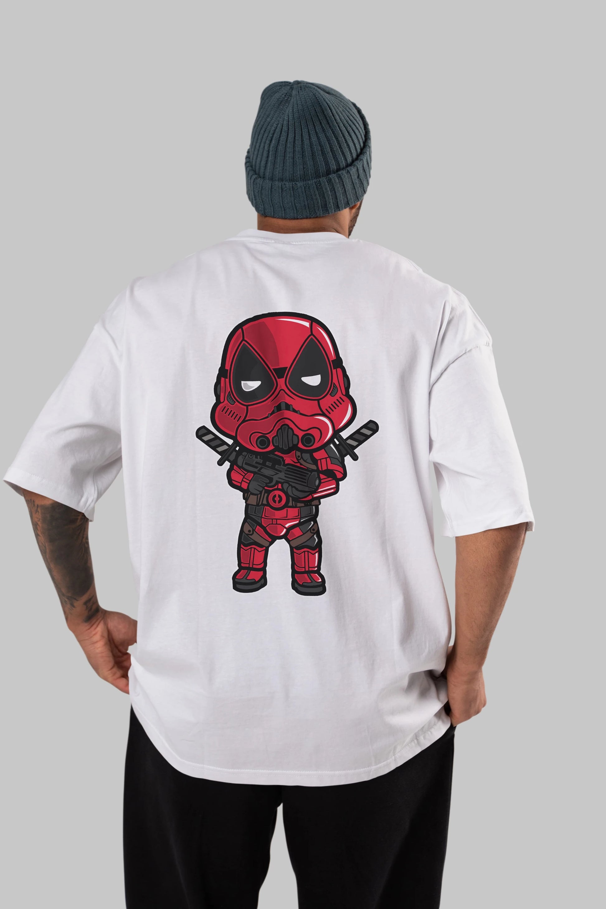 Deadpool (22) Arka Baskılı Oversize t-shirt Erkek Kadın Unisex %100 Pamuk Bisiklet Yaka tişort