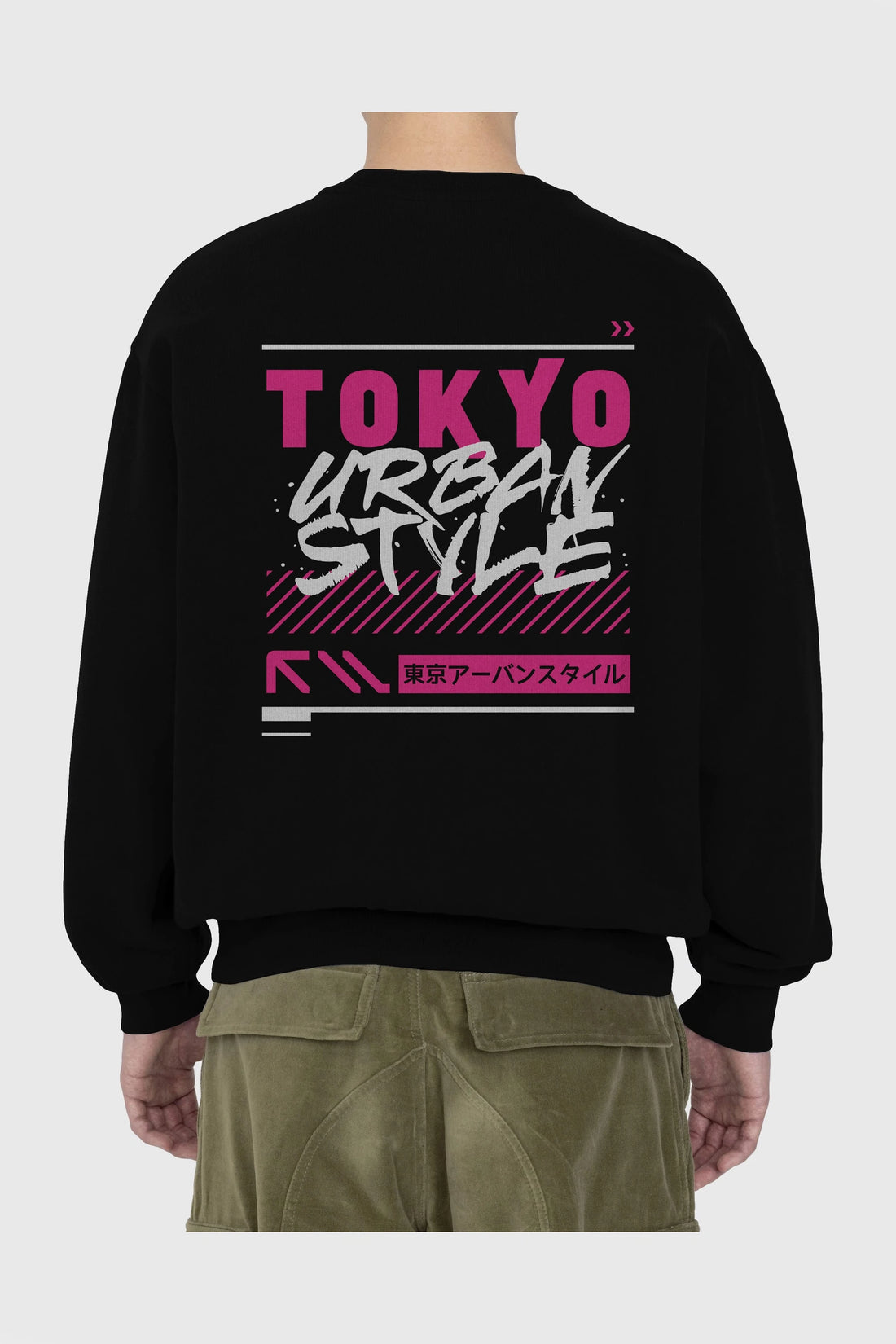 Tokyo Urban Style Arka Baskılı Oversize Sweatshirt Erkek Kadın Unisex