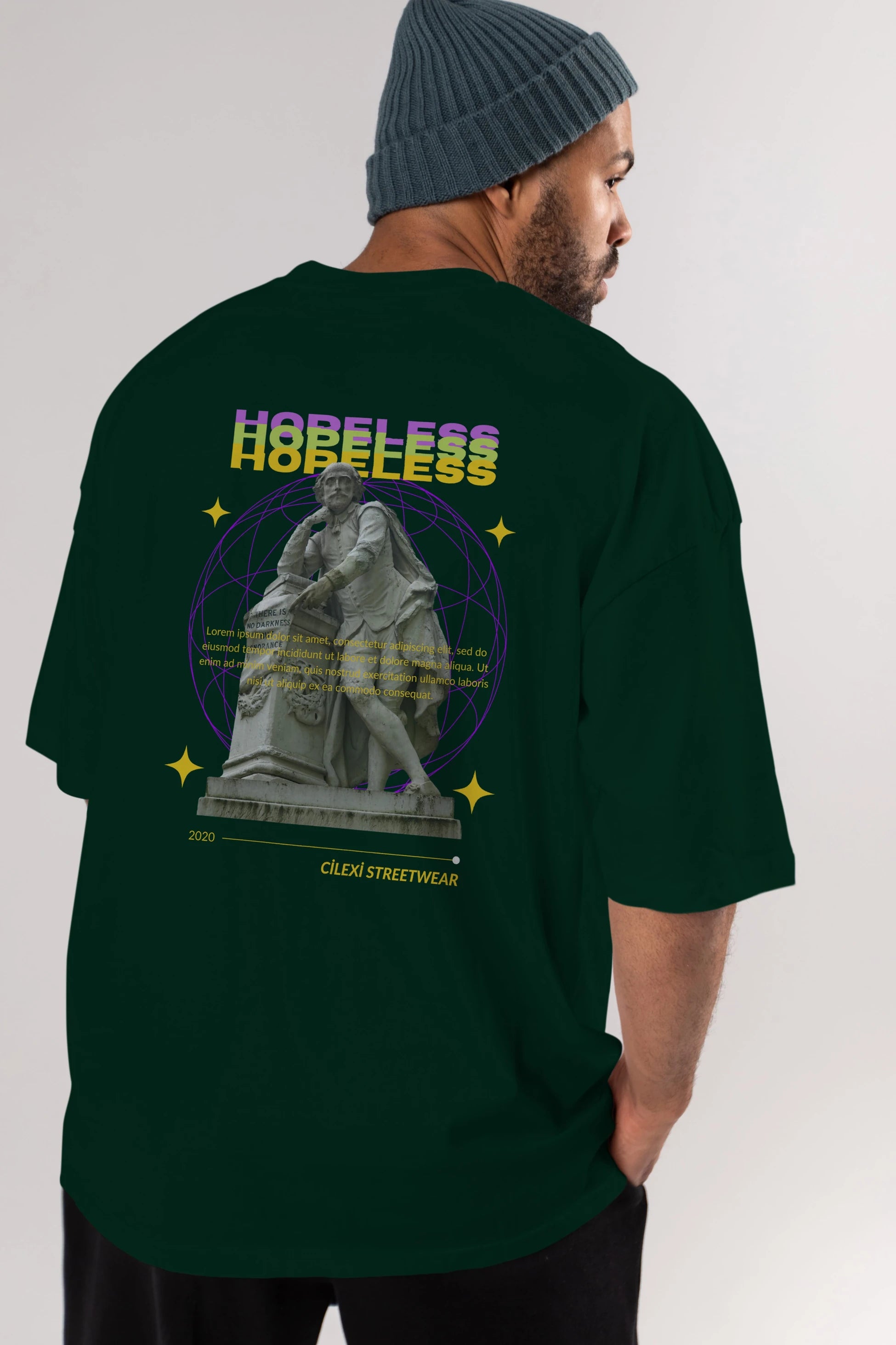 Hopeless Arka Baskılı Oversize t-shirt Erkek Kadın Unisex